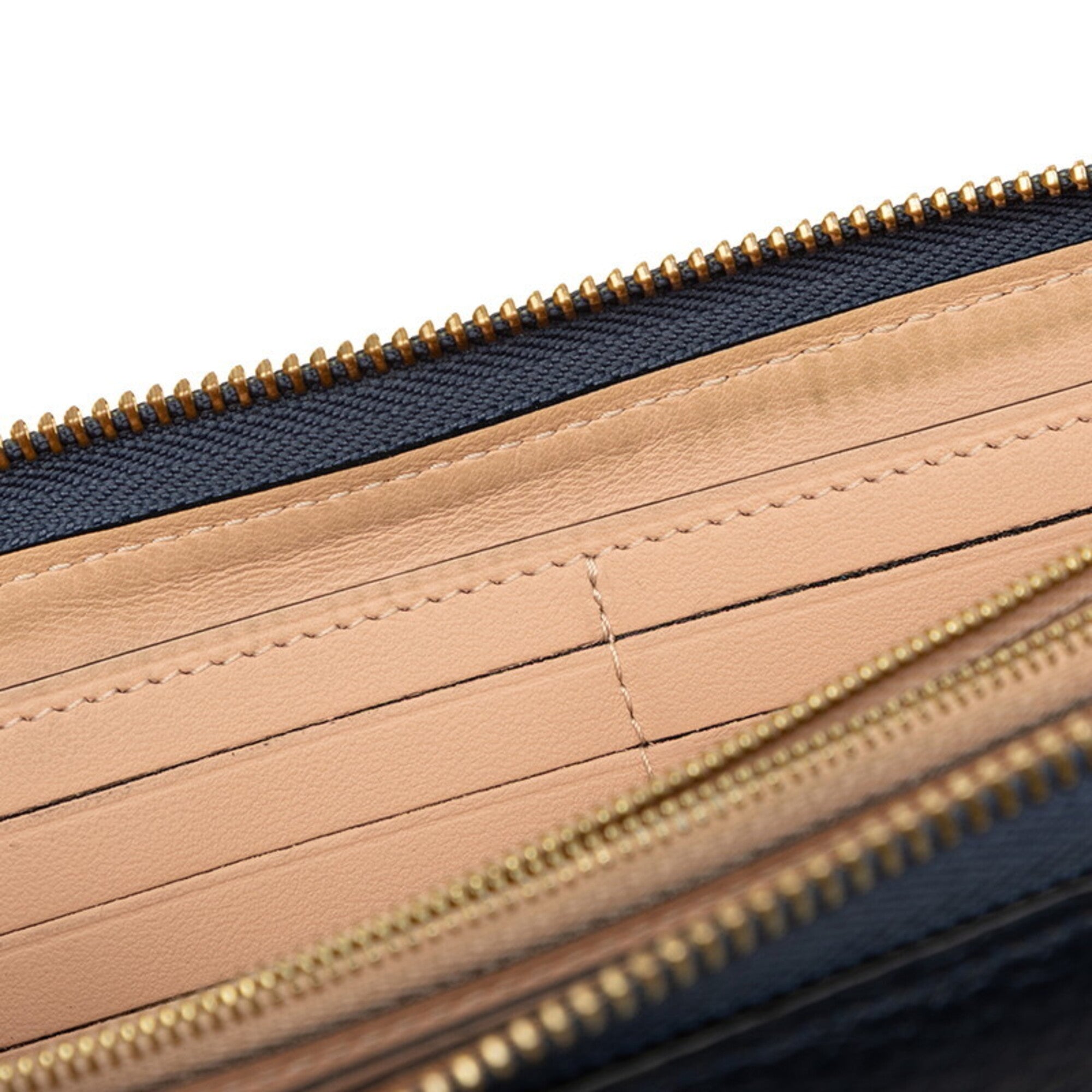 Louis Vuitton Navy Navy Blue Leather Long Wallet (Bi-Fold) (Pre-Owned)