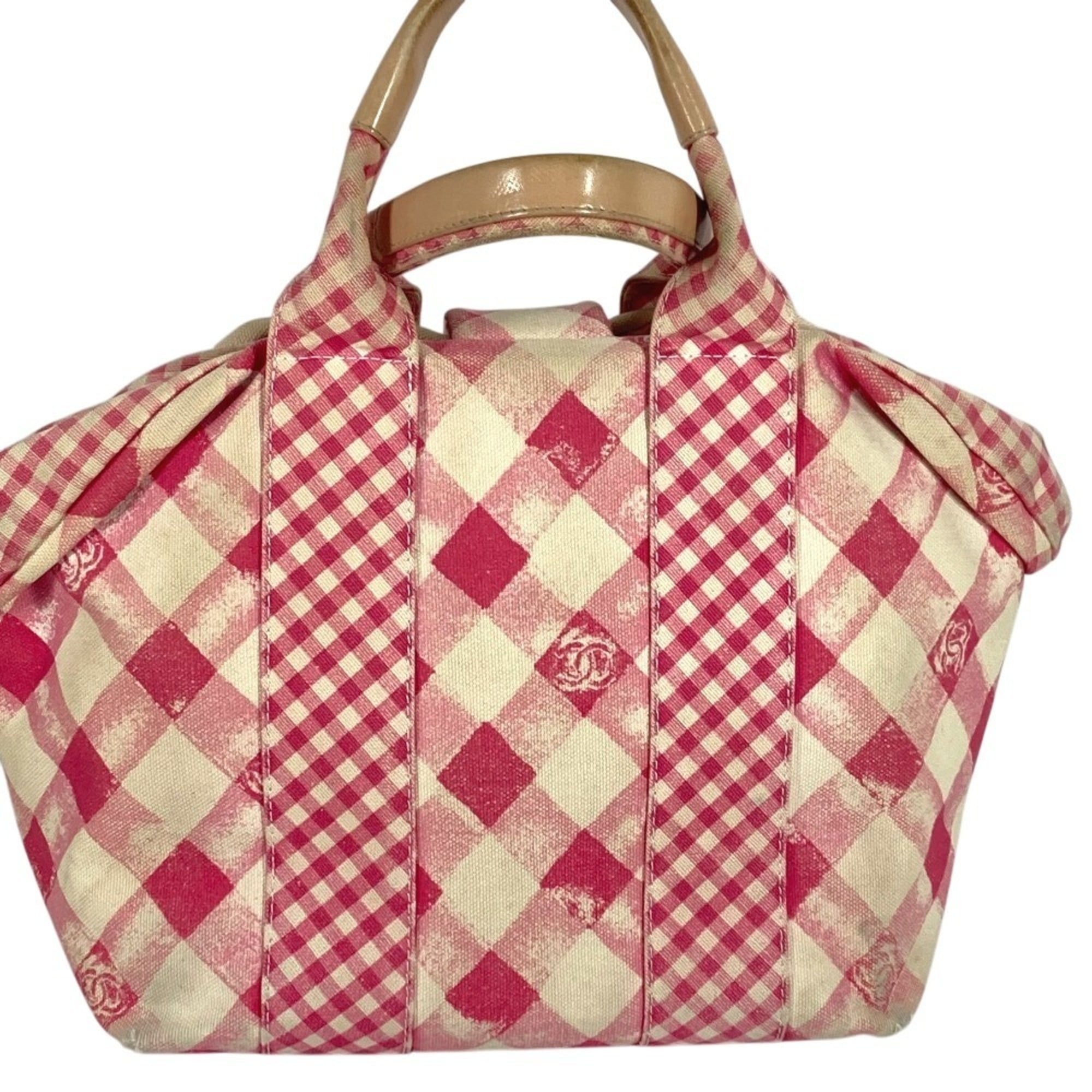 Chanel Pink Canvas Handbag Tote Bag (Pre-Owned)
