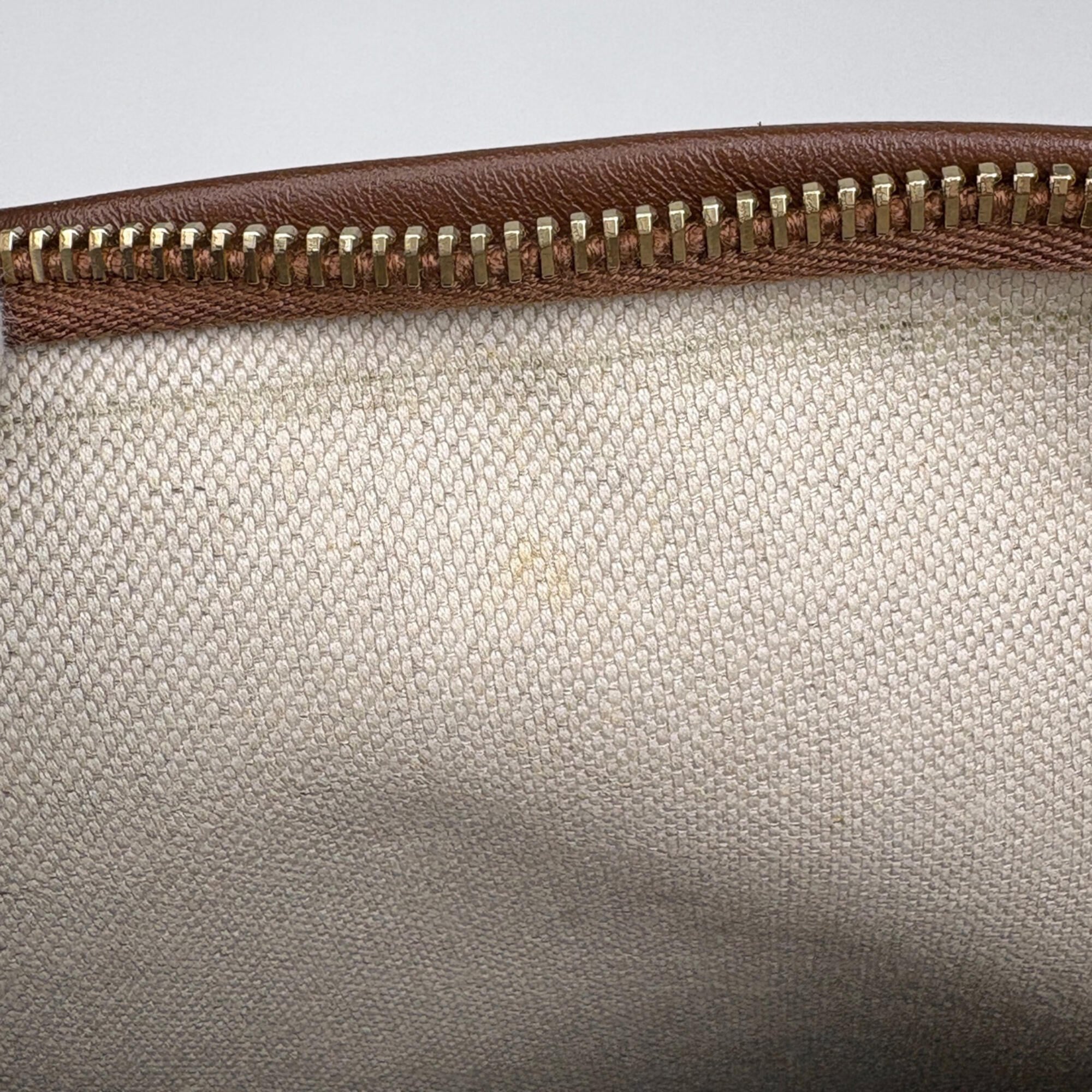 Gucci Beige Brown Coated Canvas Leather Shoulder Bag (Pre-Owned)