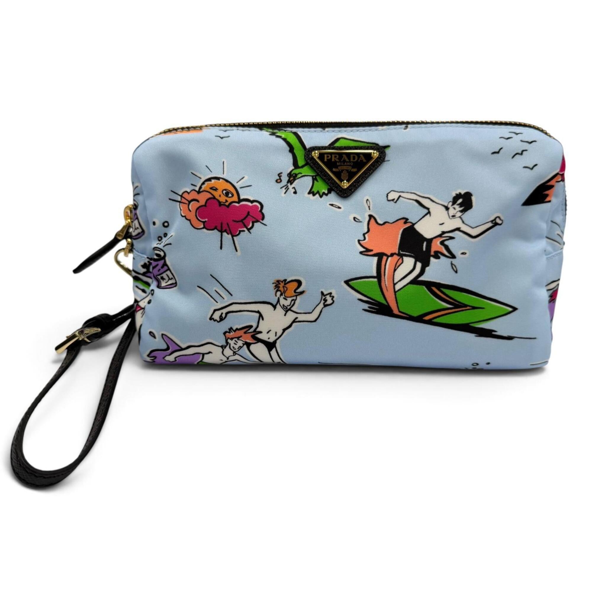 Prada Blue Nylon Pouch (Pre-Owned)