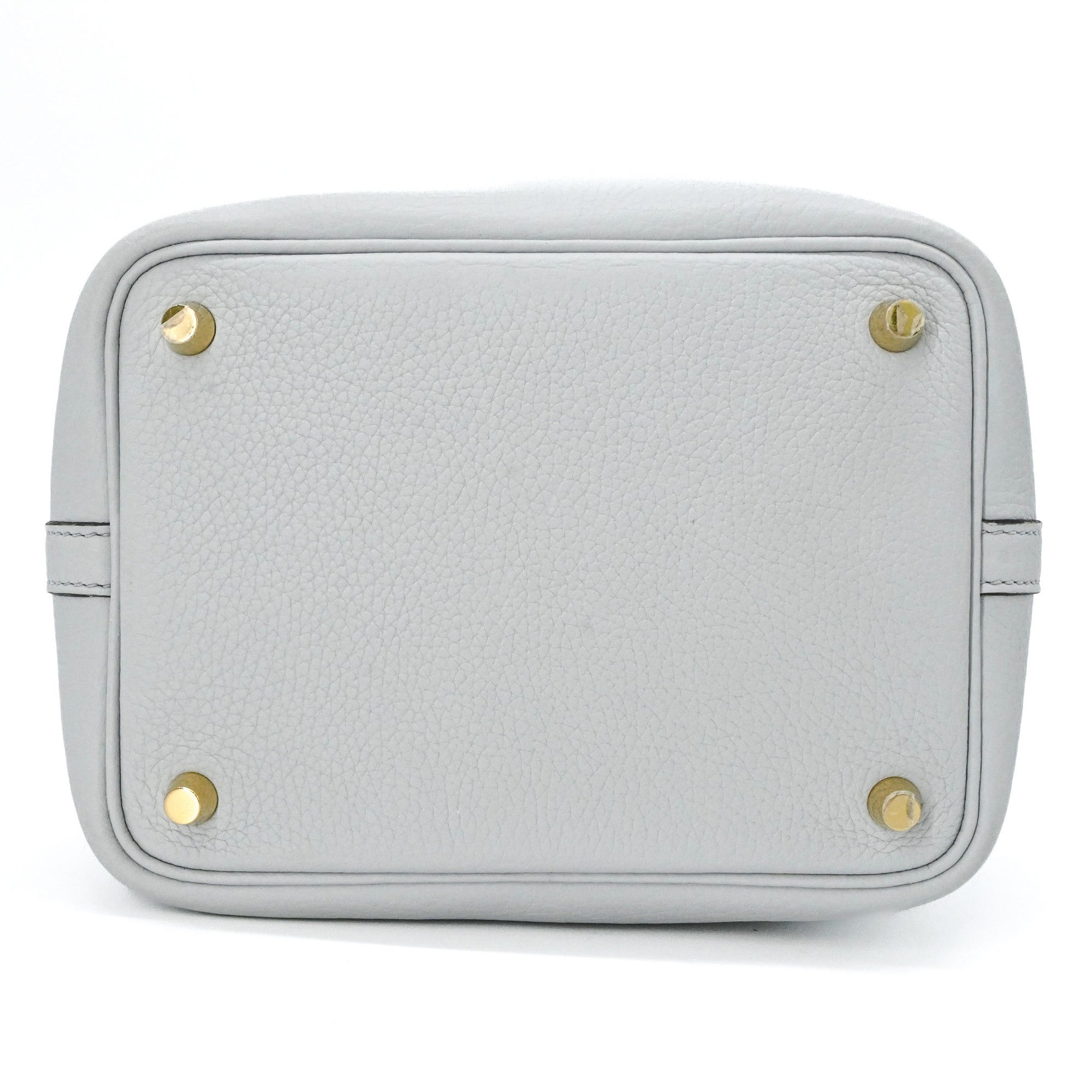 Hermes Gray Taurillon Clemence Leather Handbag (Pre-Owned)