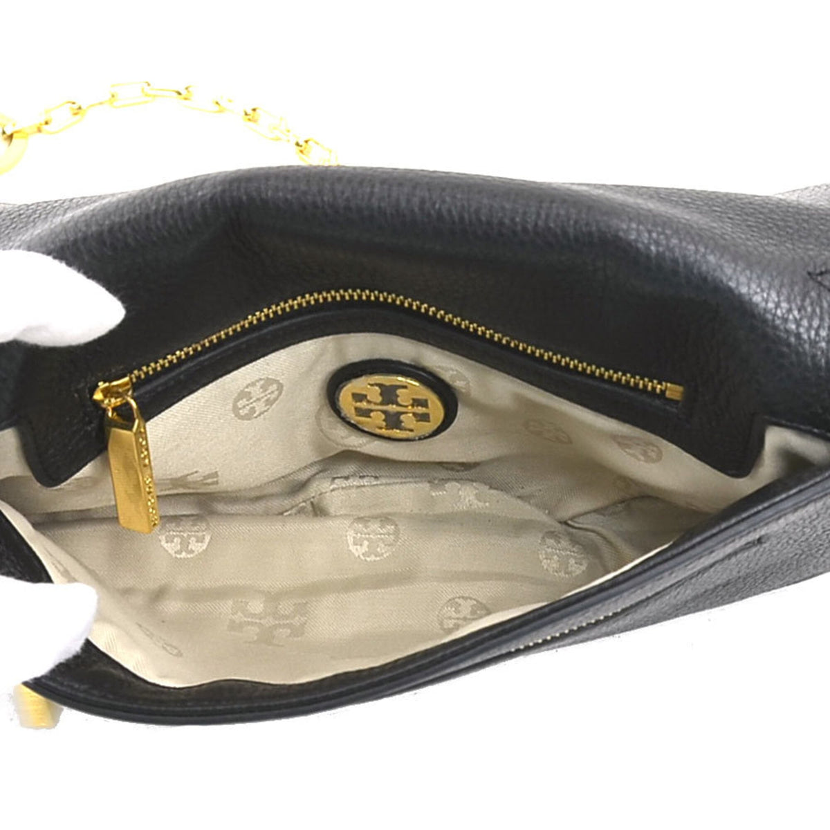 Tory Burch Black Leather Shoulder Bag (Pre-Owned)