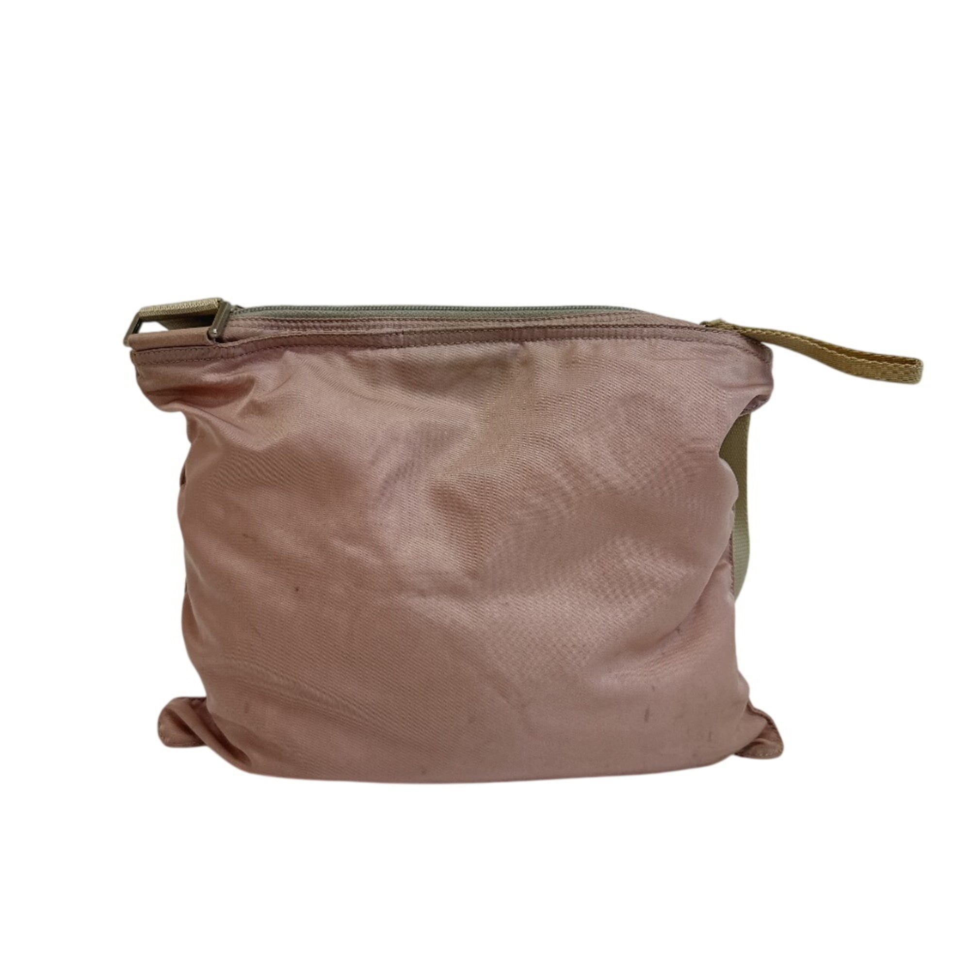Prada Pink Nylon Pochette Shoulder Bag (Pre-Owned)
