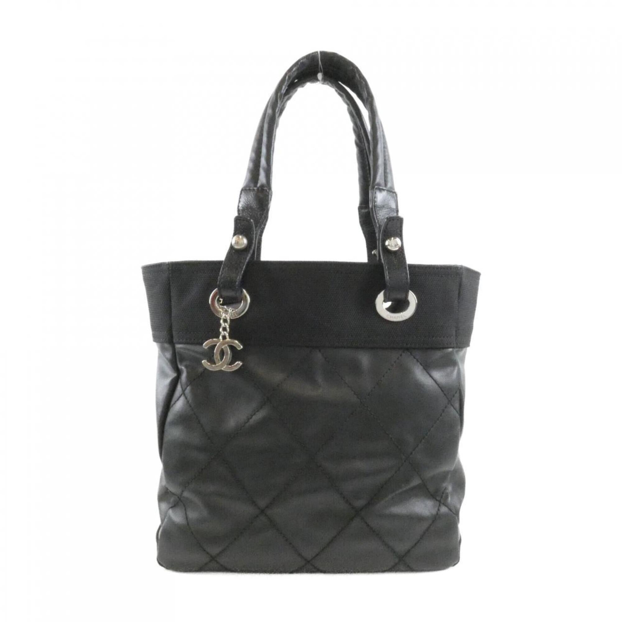 Chanel Black Canvas Handbag (Pre-Owned)