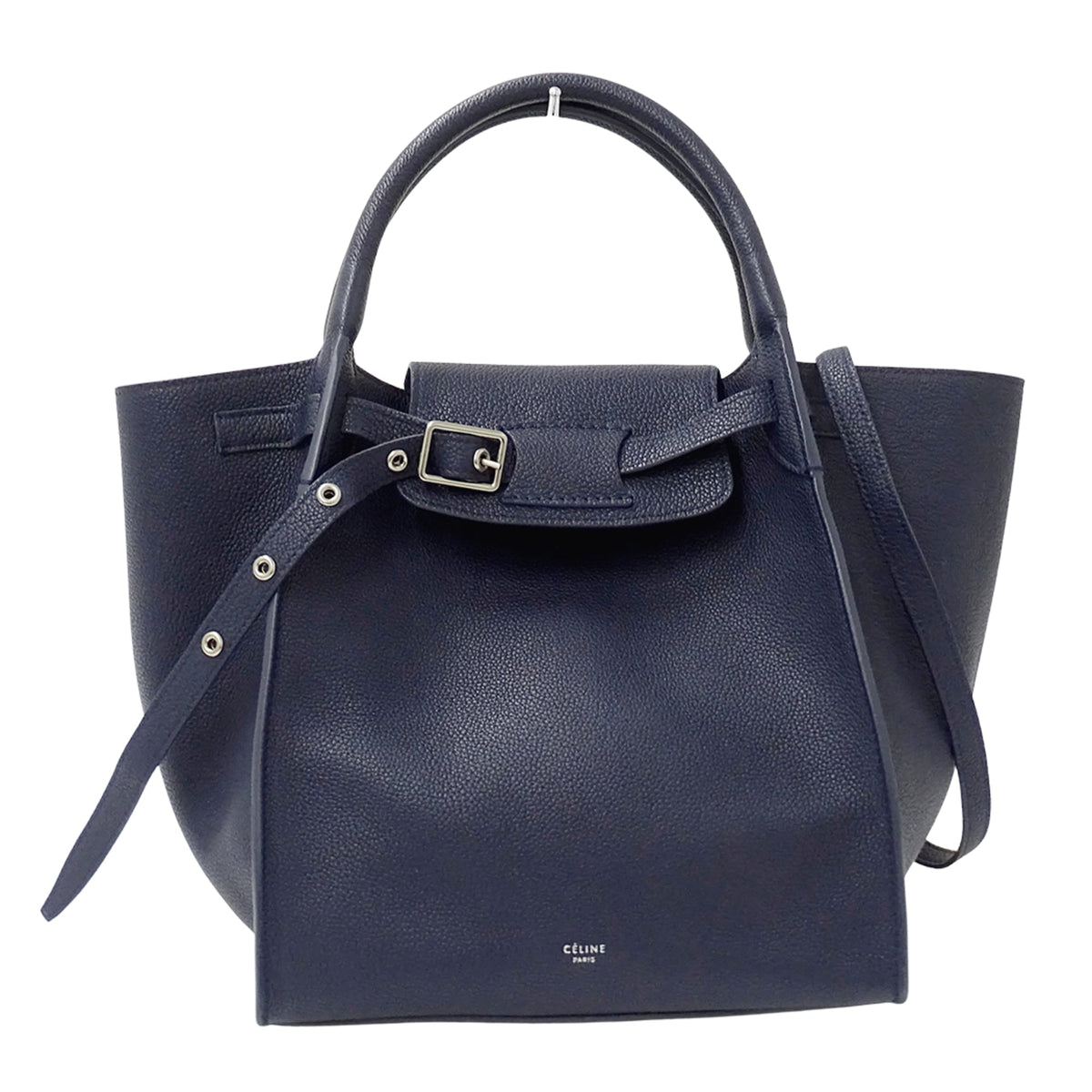 Celine Navy Leather Handbag Shoulder Bag (Pre-Owned)