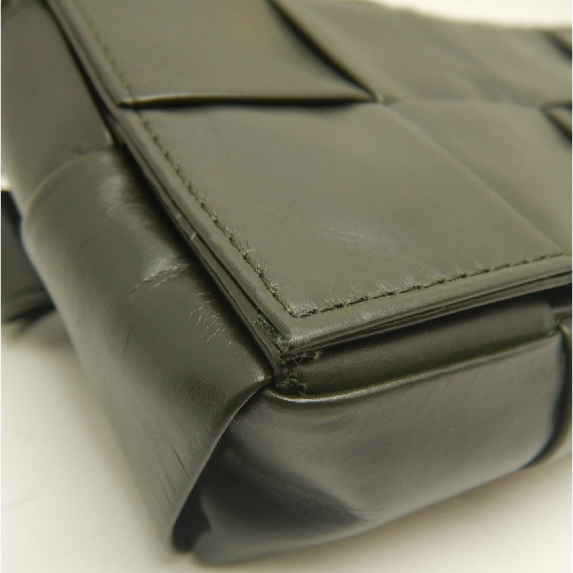 Bottega Veneta Khaki Leather Fanny Pack (Pre-Owned)