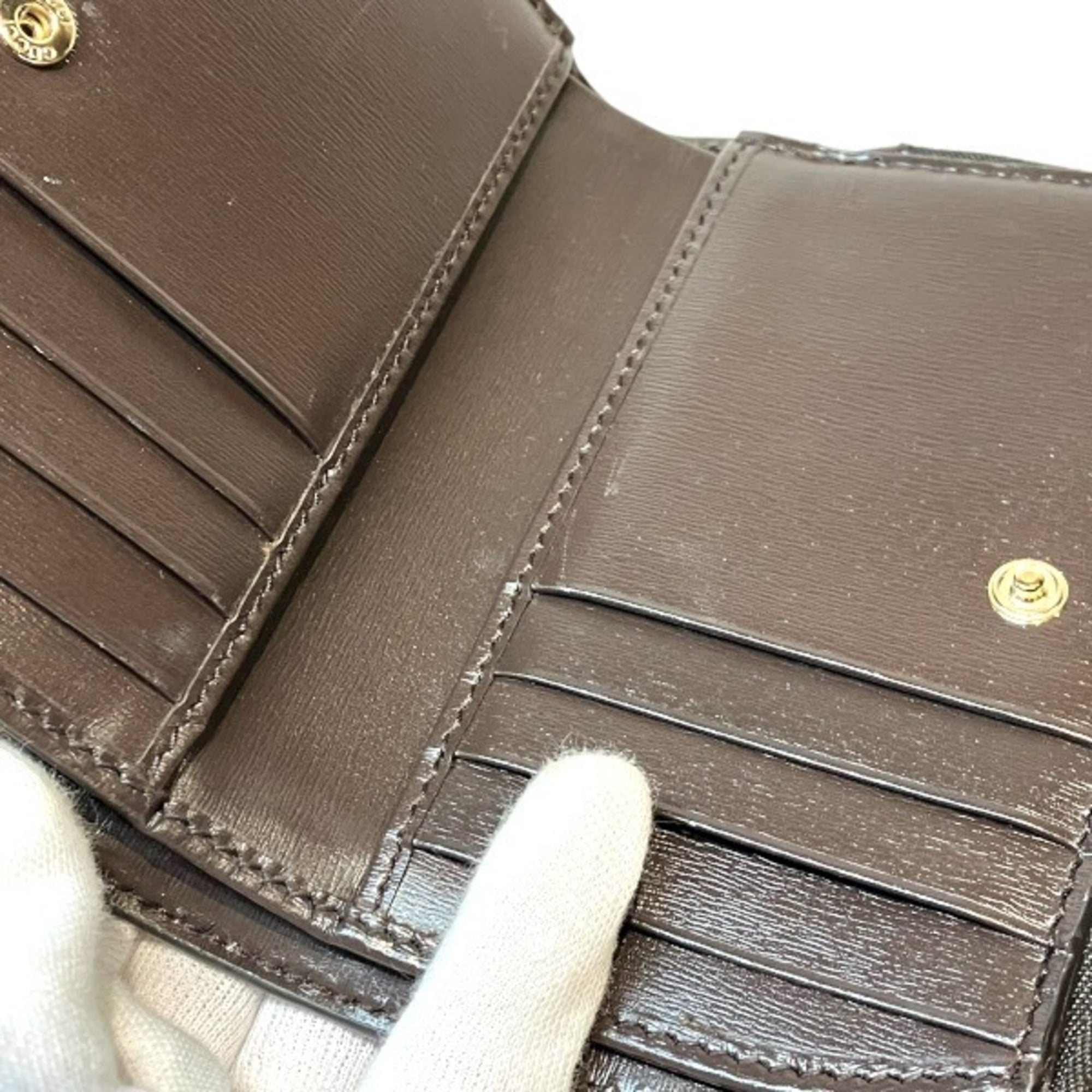 Gucci Beige Brown Gg Canvas Wallet (Bi-Fold) (Pre-Owned)