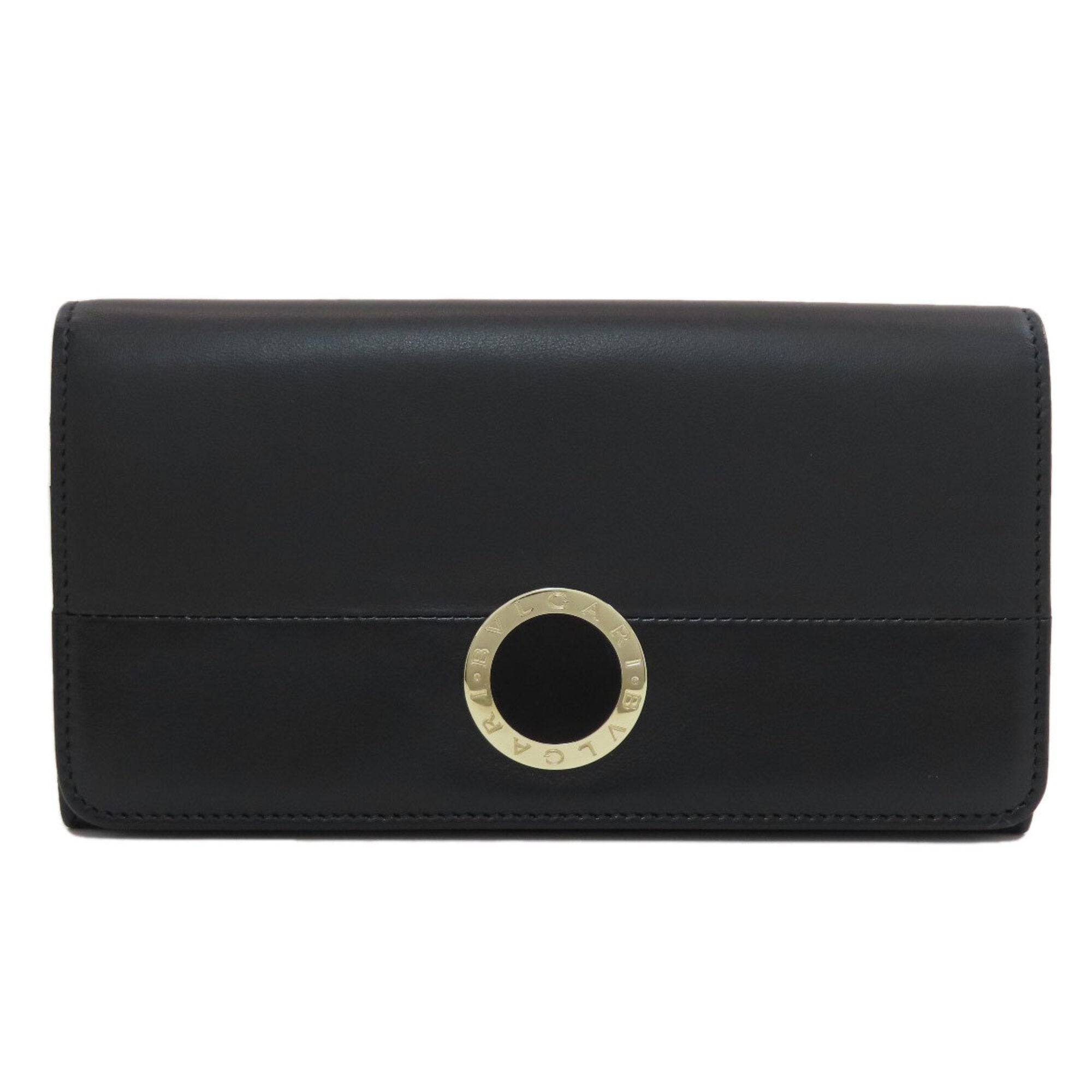 Bvlgari Bvlgari Bvlgari Black Leather Long Wallet (Bi-Fold) (Pre-Owned)