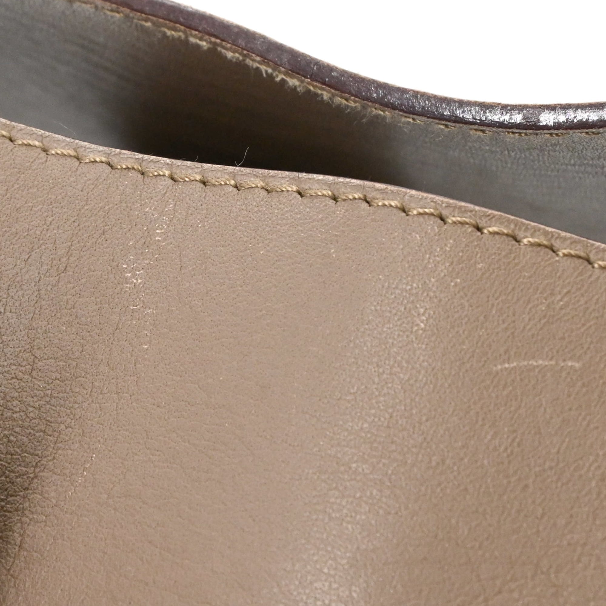 Hermes Etoupe Gray Leather Handbag Pouch (Pre-Owned)