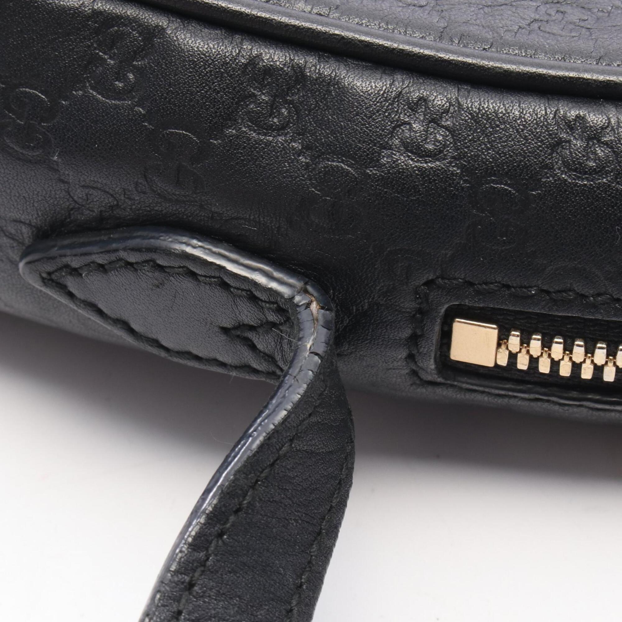 Gucci Black Leather Handbag Shoulder Bag (Pre-Owned)