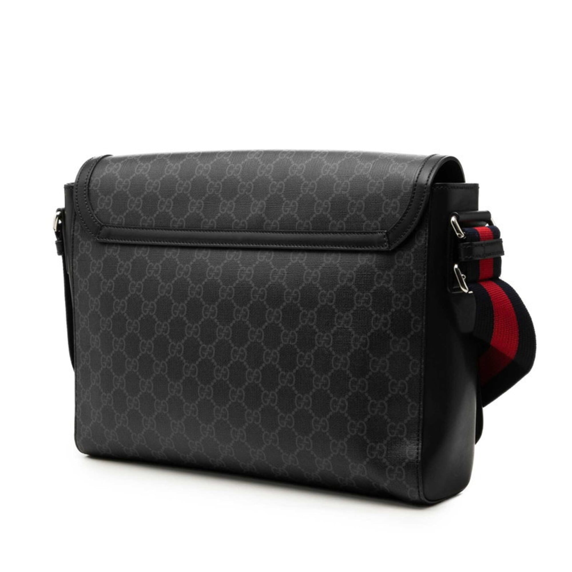 Gucci Black Gray Pvc Leather Shoulder Bag (Pre-Owned)