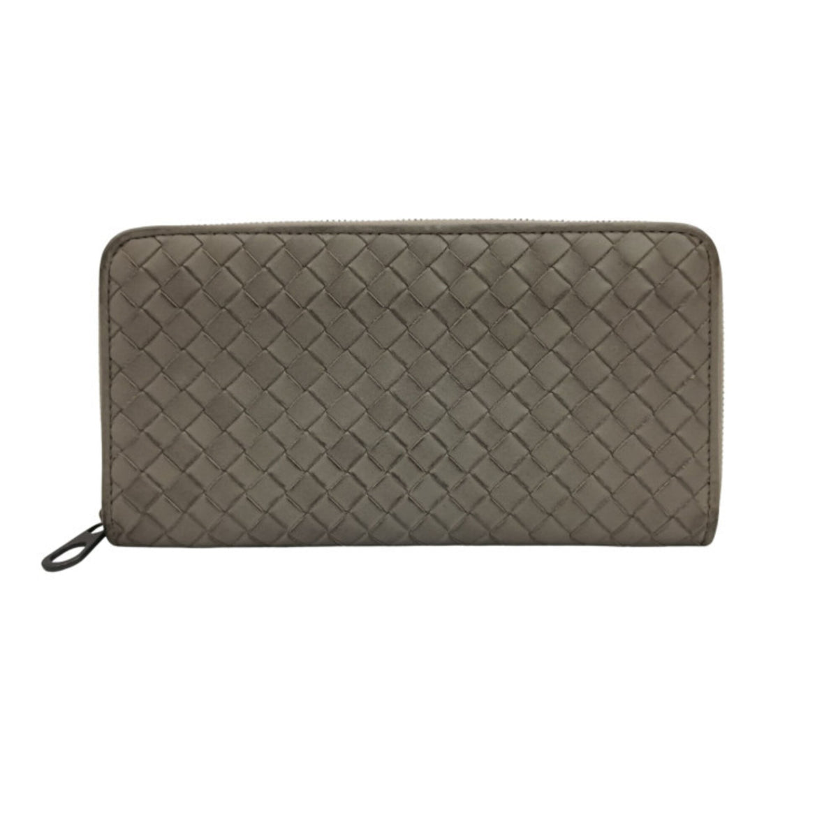 Bottega Veneta Gray Leather Long Wallet (Bi-Fold) (Pre-Owned)