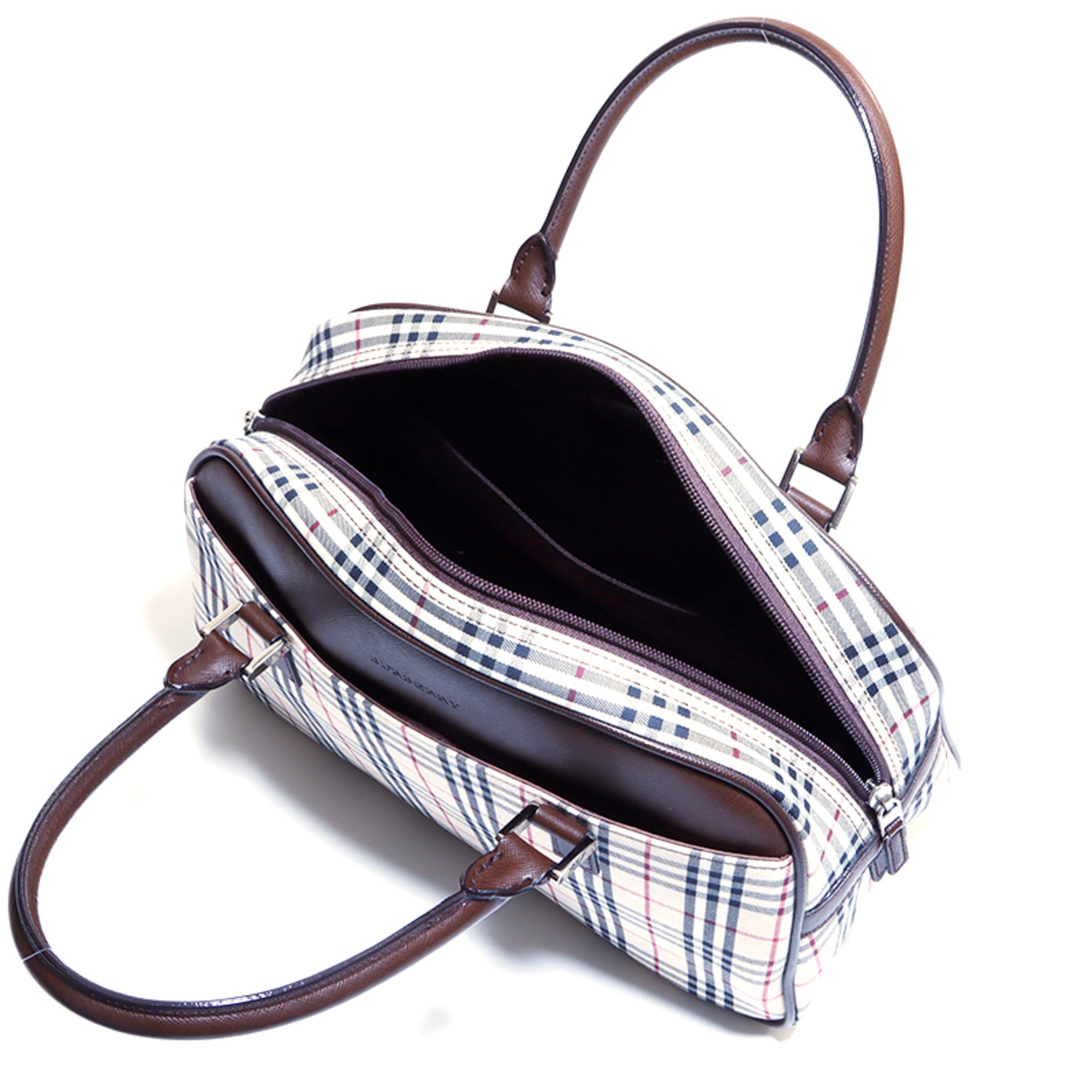 Burberry Beige Brown Canvas Handbag (Pre-Owned)