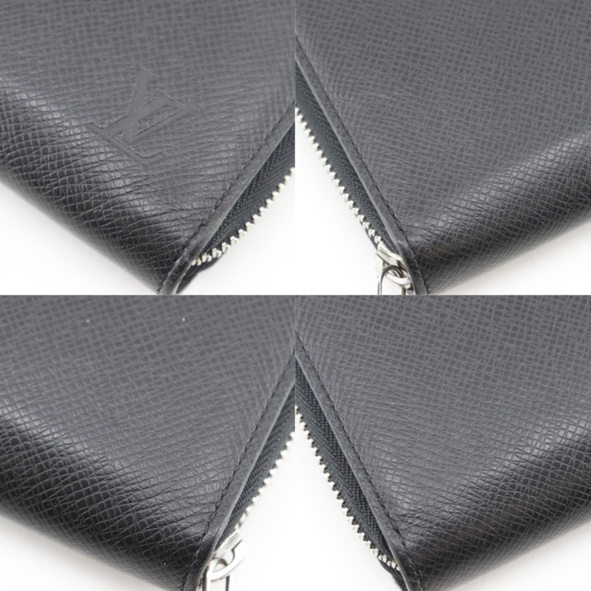 Louis Vuitton Black Noir Taiga Leather Long Wallet (Bi-Fold) (Pre-Owned)