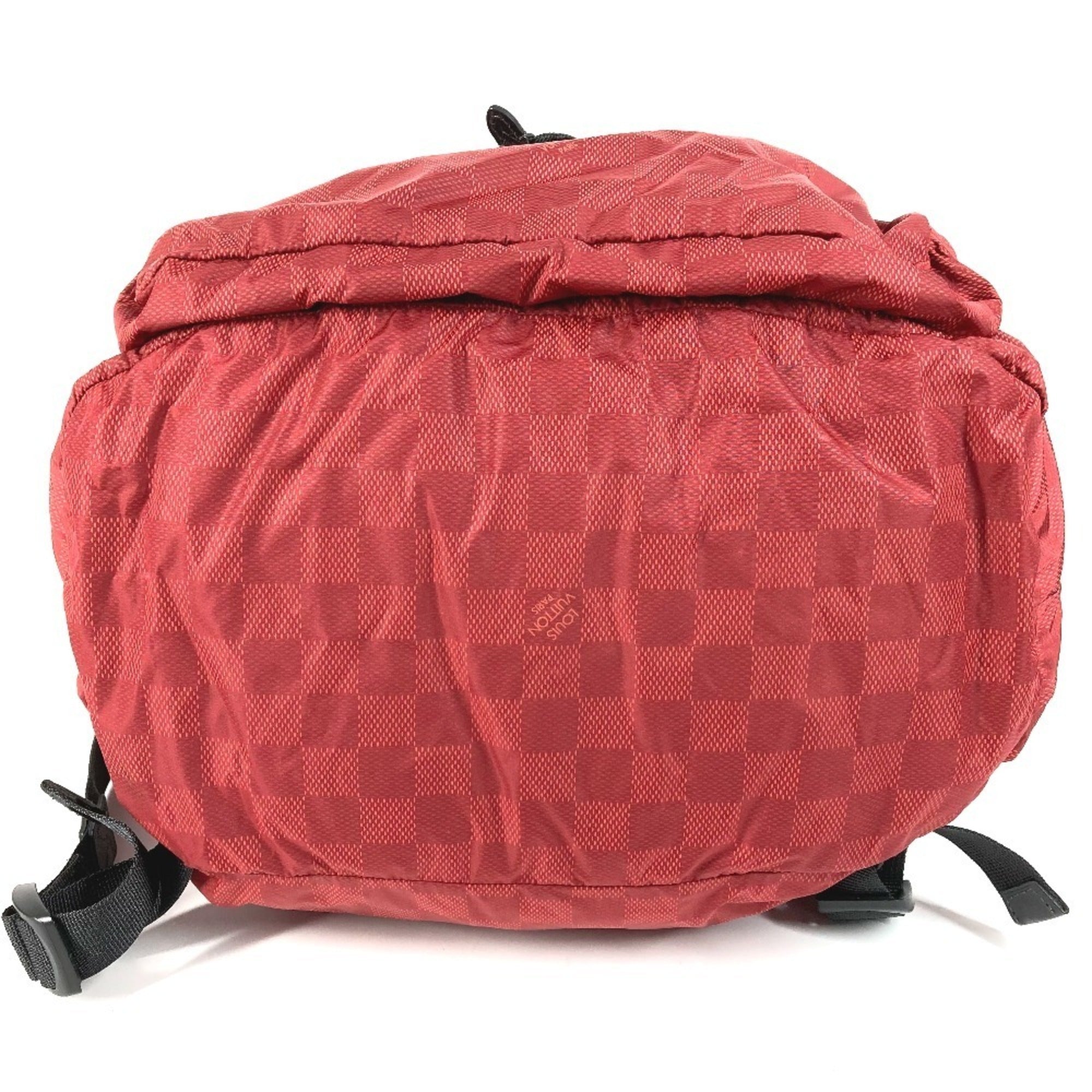 Louis Vuitton Black Red Color Nylon Backpack (Pre-Owned)