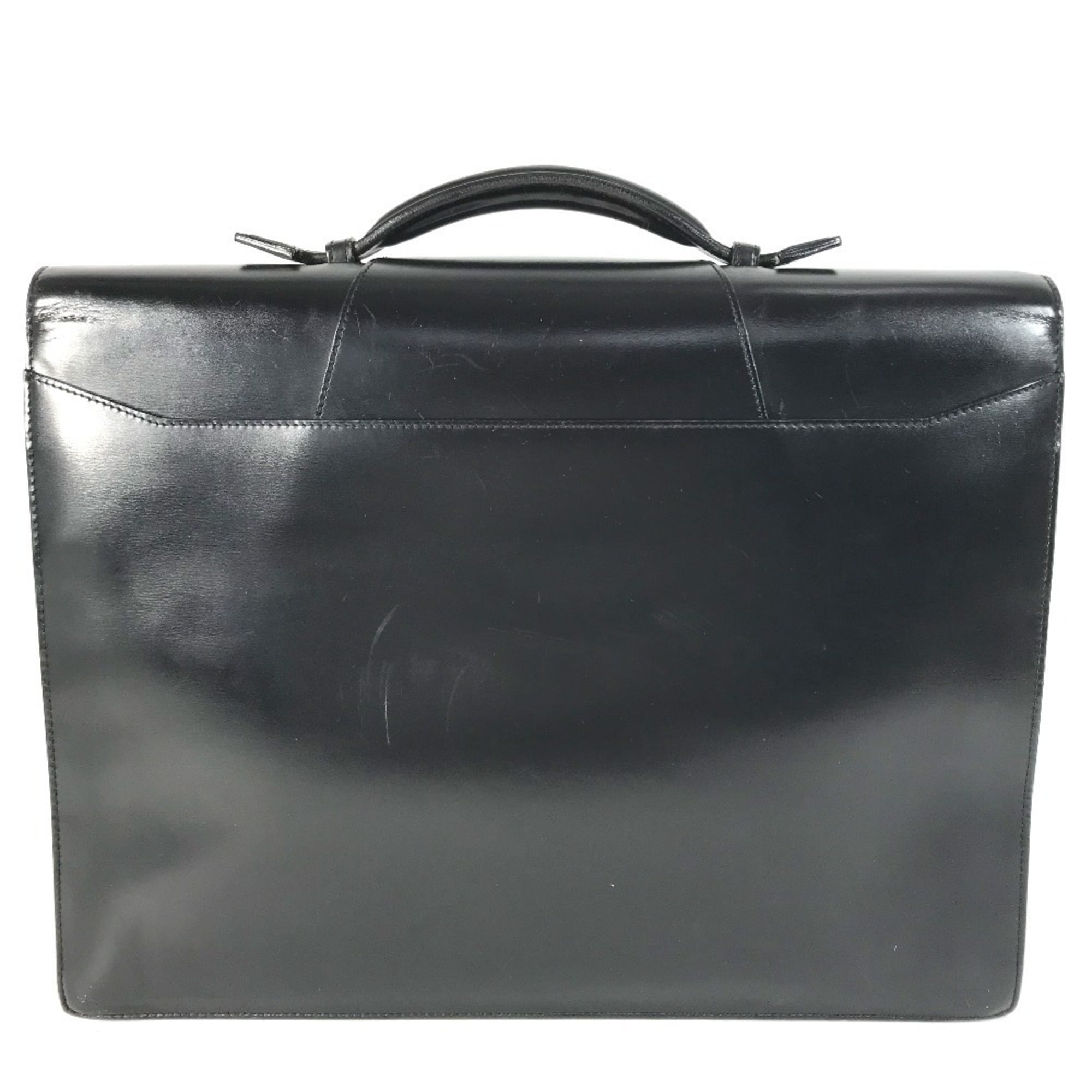 Cartier Black Leather Briefcase Handbag Tote Bag (Pre-Owned)