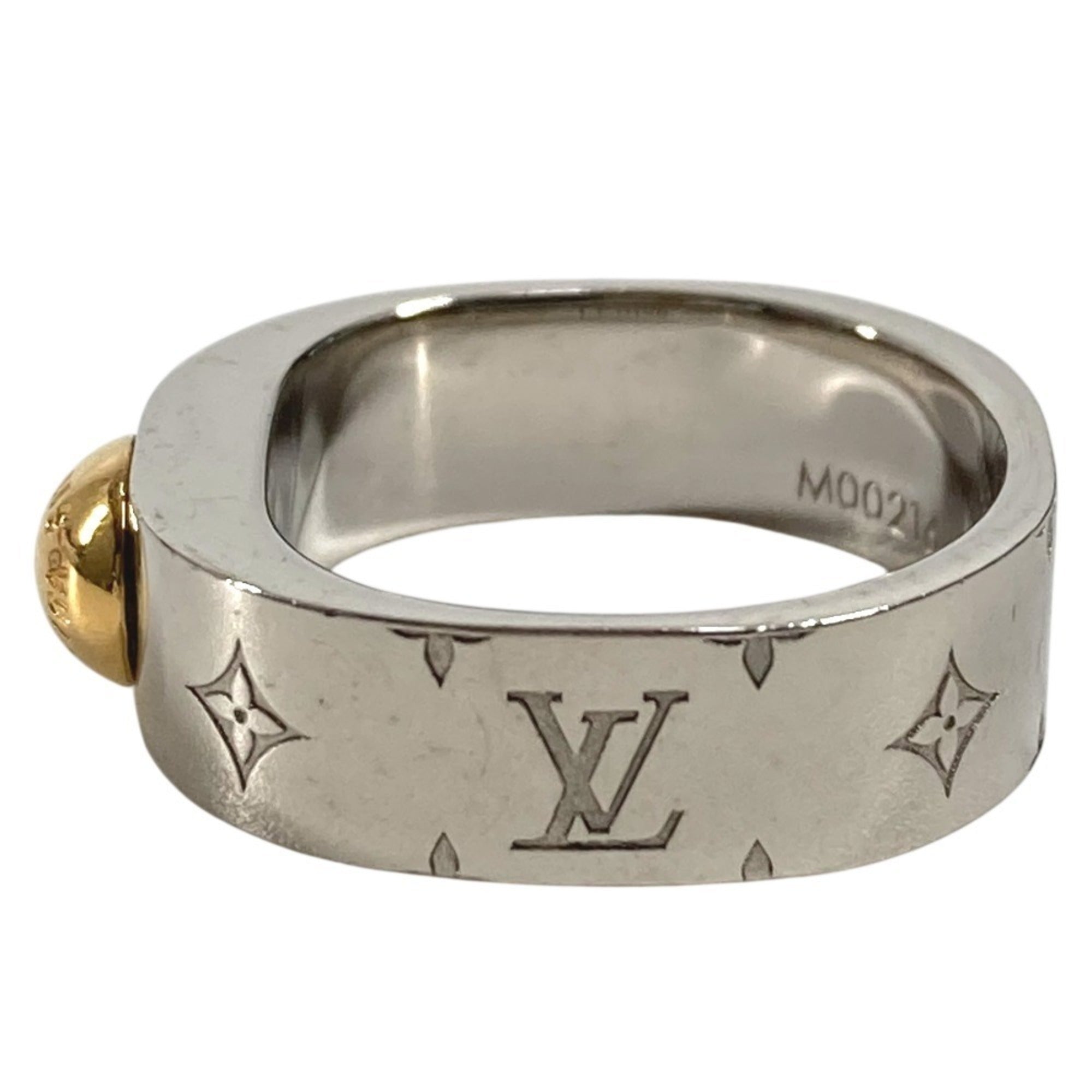 Louis Vuitton Gold Silver Metal Band Ring (Pre-Owned)