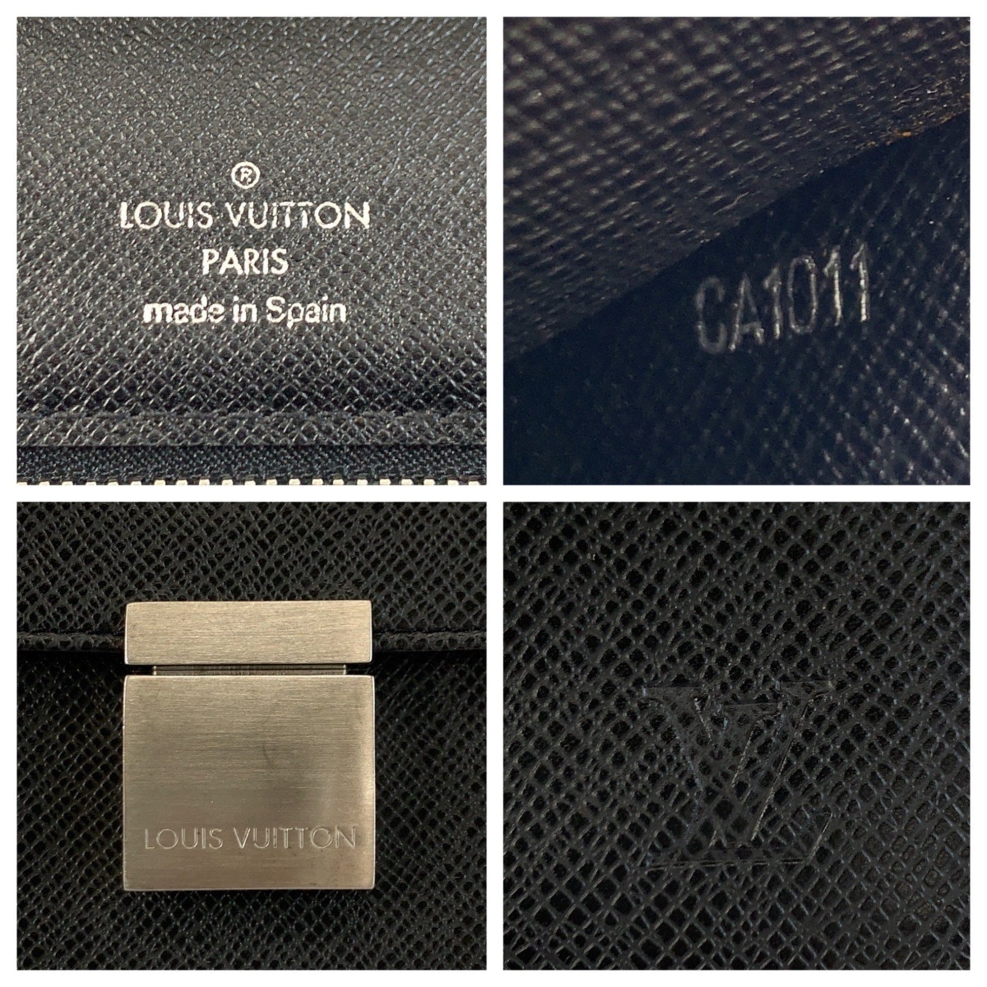 Louis Vuitton Black Leather Clutch Bag (Pre-Owned)