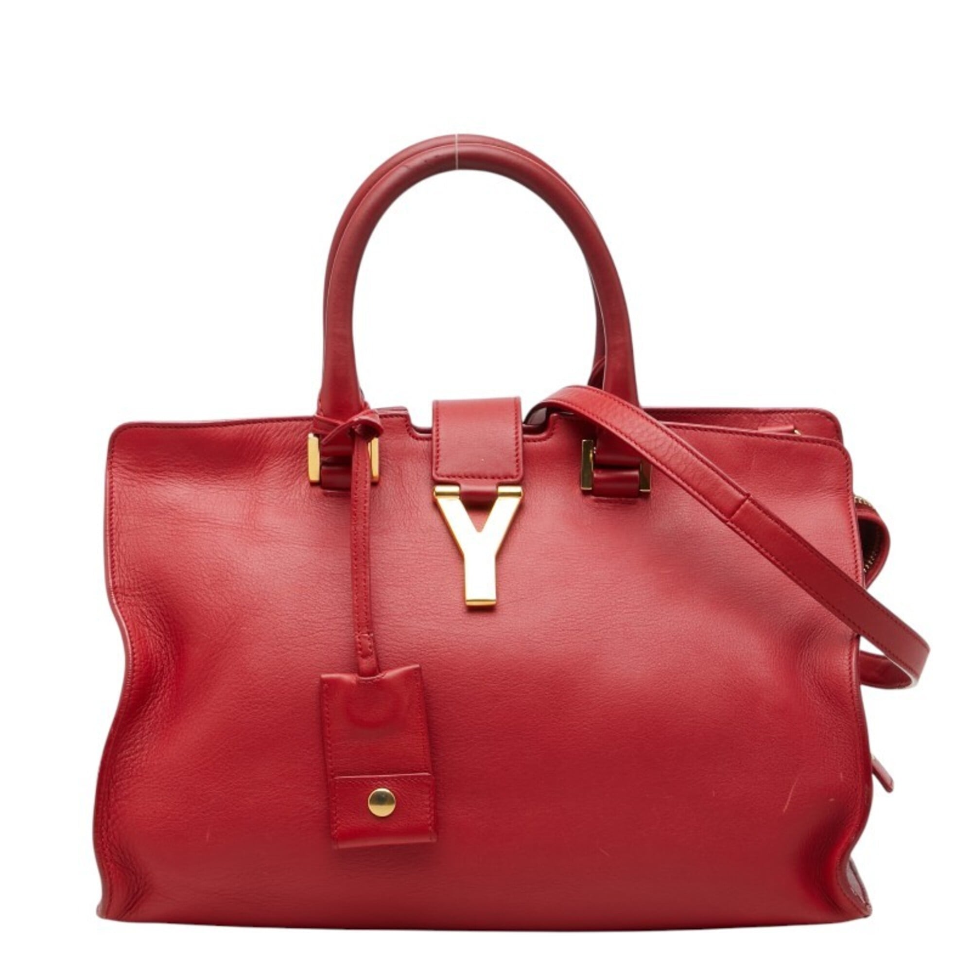 Saint Laurent Red Color Leather Handbag Shoulder Bag (Pre-Owned)