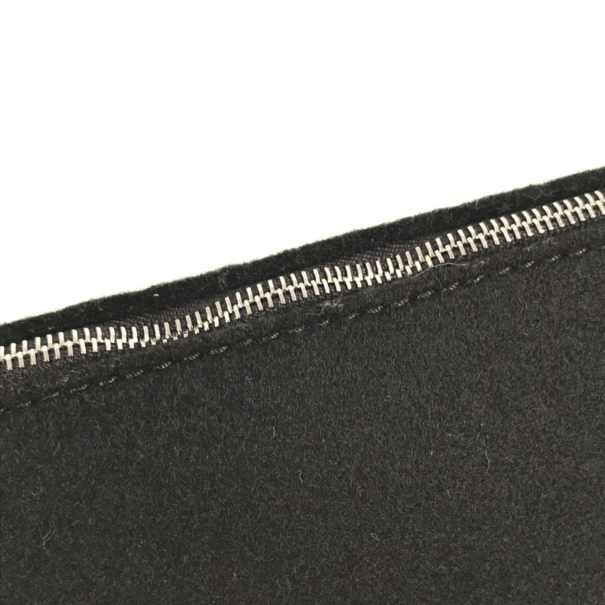 Hermes Black Blue Felt Silk Pouch (Pre-Owned)