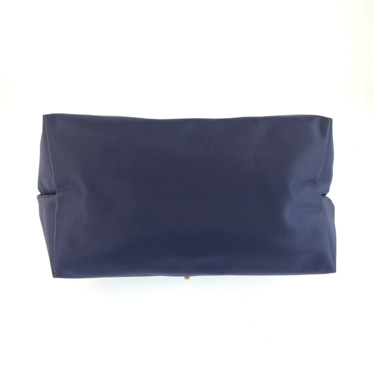Longchamp Brown Navy Nylon Leather Shoulder Bag Tote Bag (Pre-Owned)