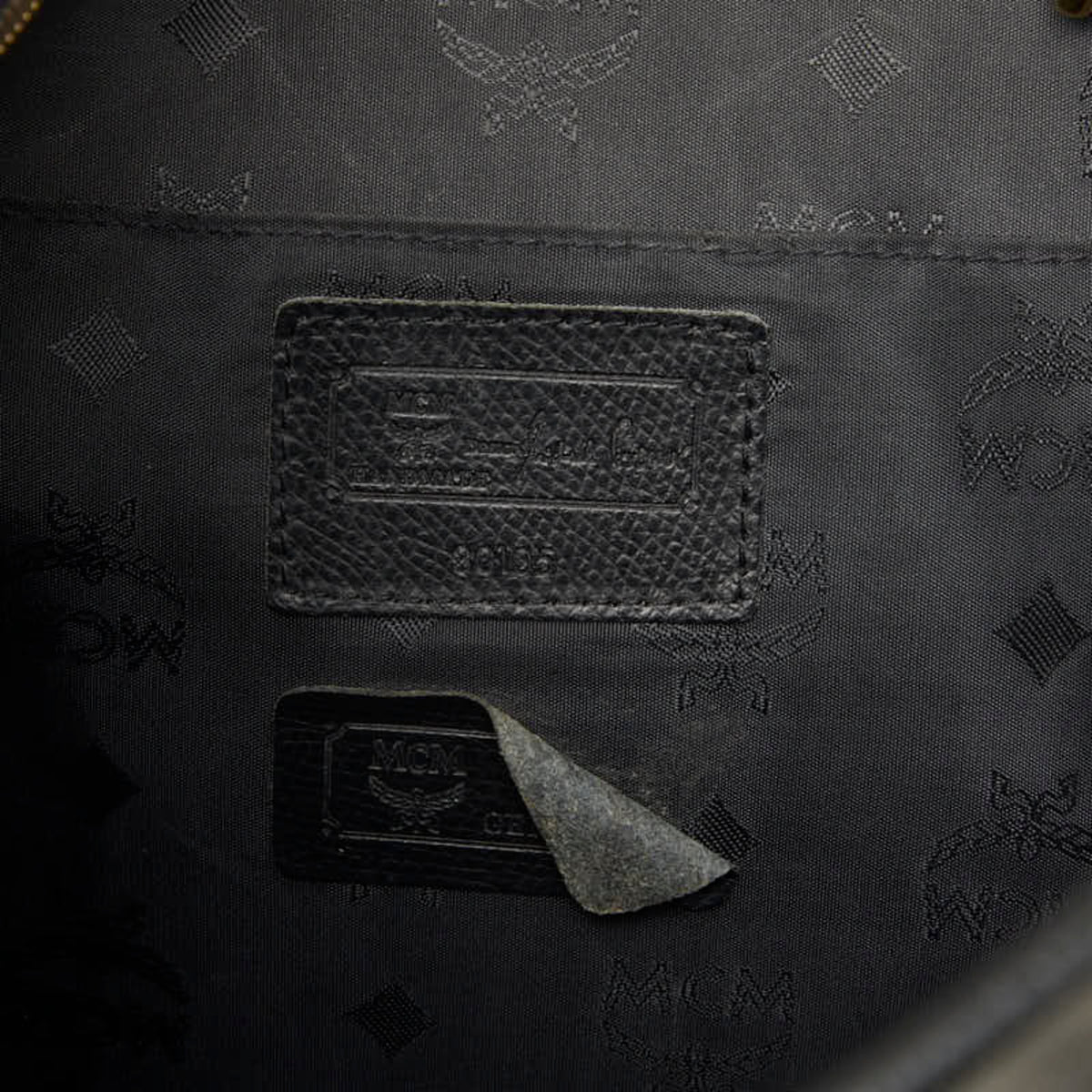 Mcm Black Leather Shoulder Bag Tote Bag (Pre-Owned)