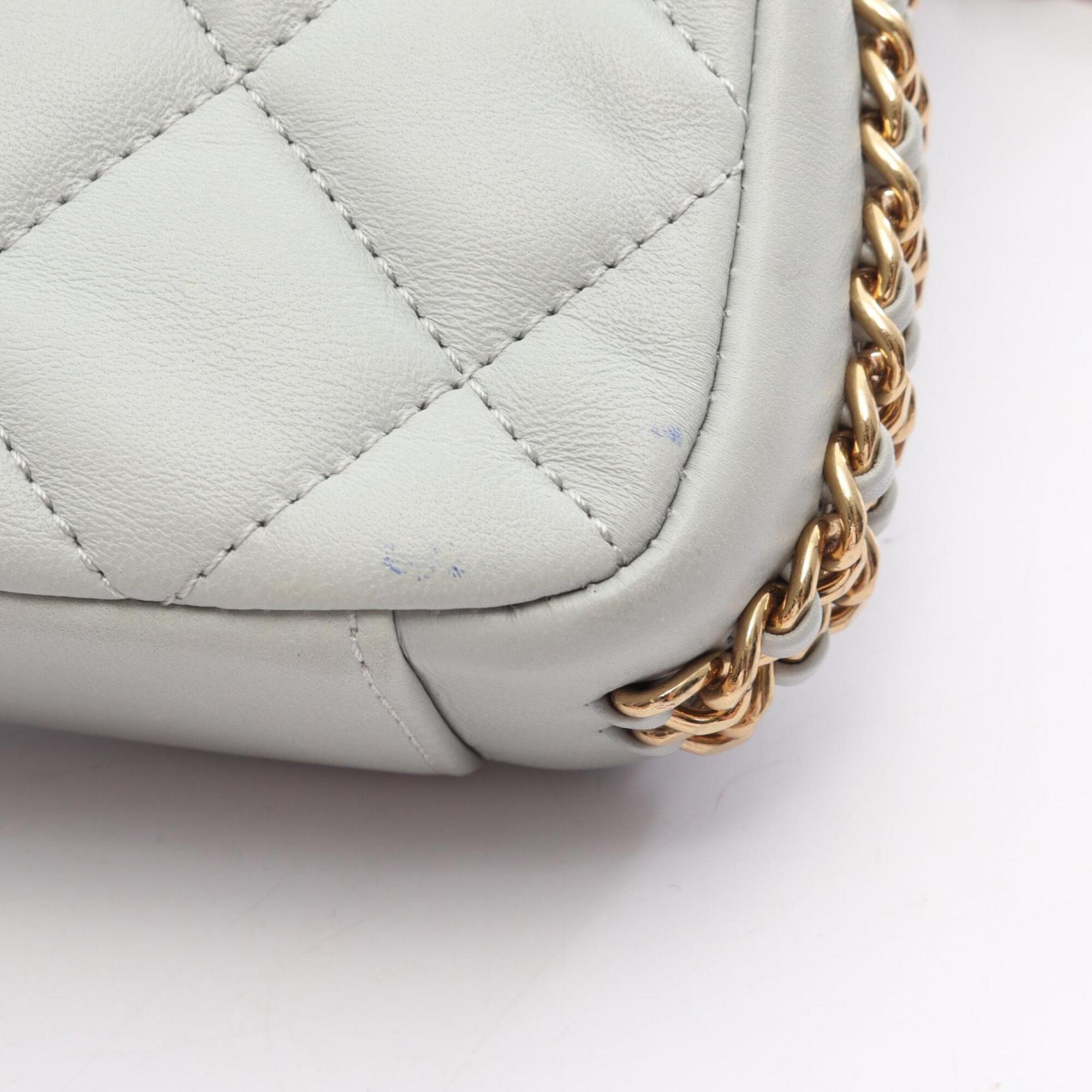 Chanel Blue Leather Handbag Shoulder Bag (Pre-Owned)