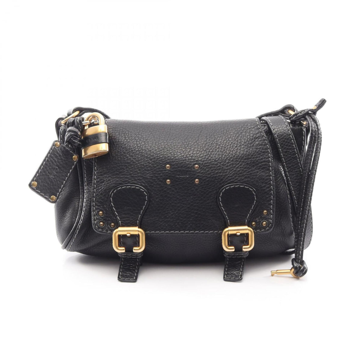 Chloé Black Leather Handbag Shoulder Bag (Pre-Owned)
