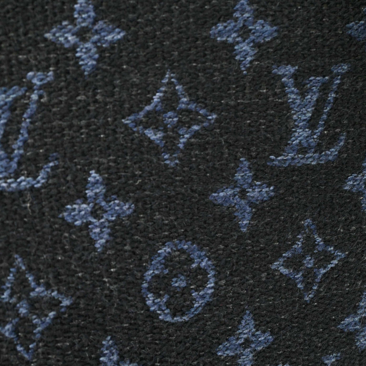 Louis Vuitton Black Navy Jacquard Leather Pouch Tote Bag (Pre-Owned)