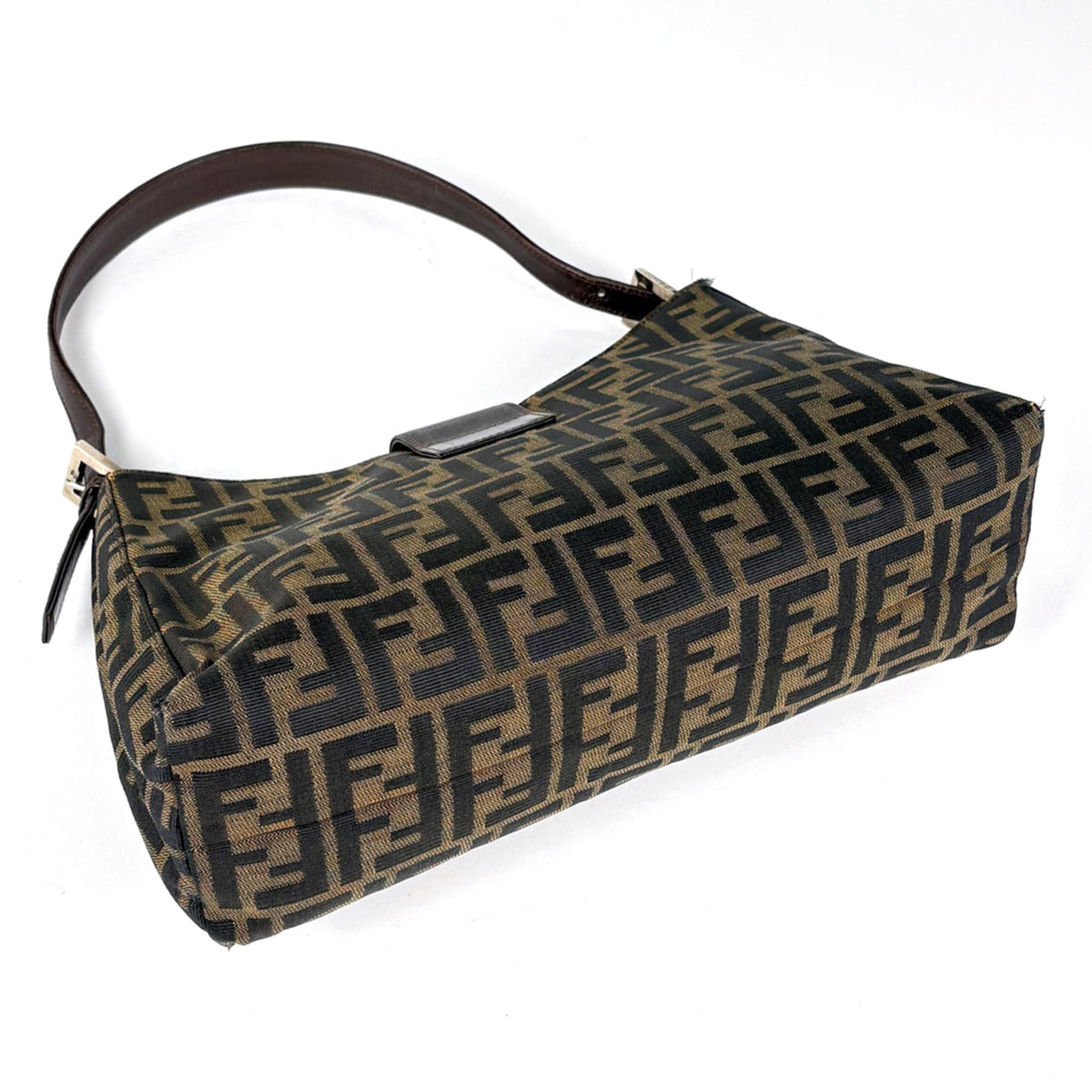 Fendi Brown Canvas Leather Shoulder Bag (Pre-Owned)
