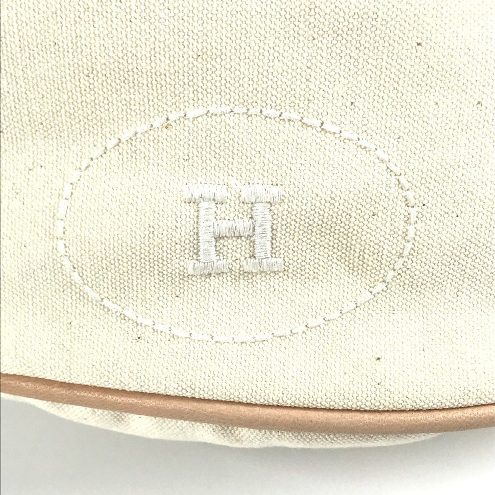 Hermes White Cotton Shoulder Bag (Pre-Owned)