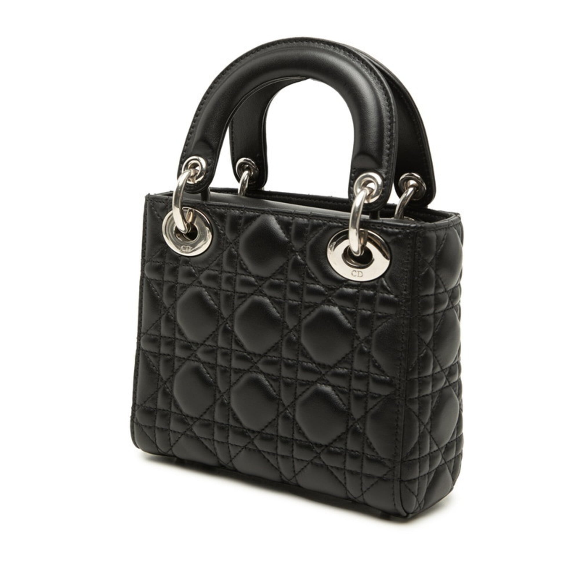Christian Dior Black Leather Handbag Shoulder Bag (Pre-Owned)