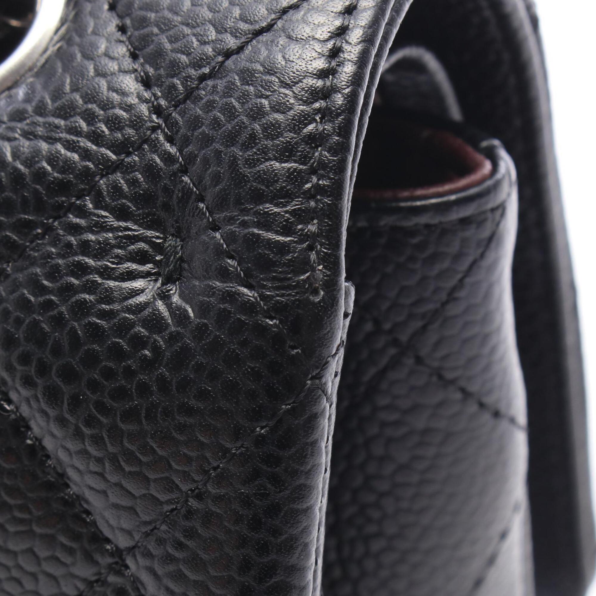 Chanel Black Grained Calfskin Handbag Shoulder Bag (Pre-Owned)