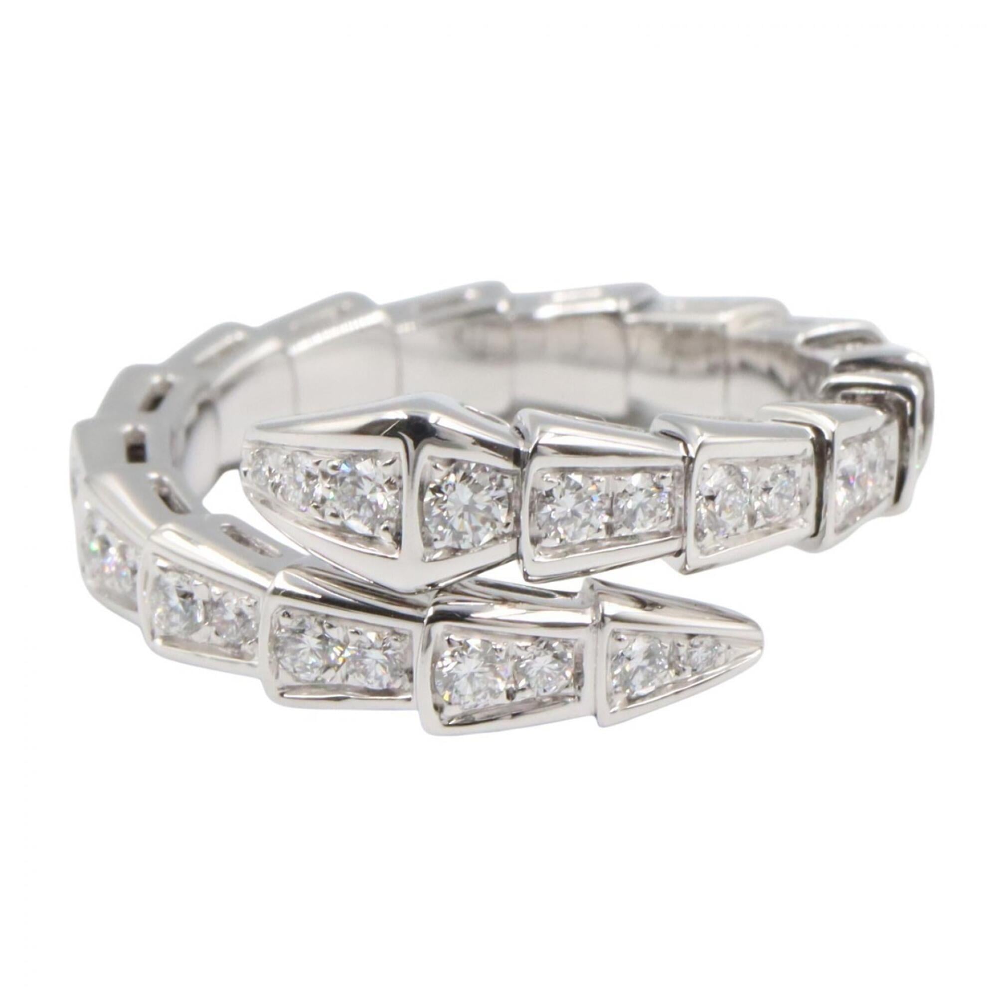 Bvlgari Silver Clear White Gold (18K) Band Ring (Pre-Owned)