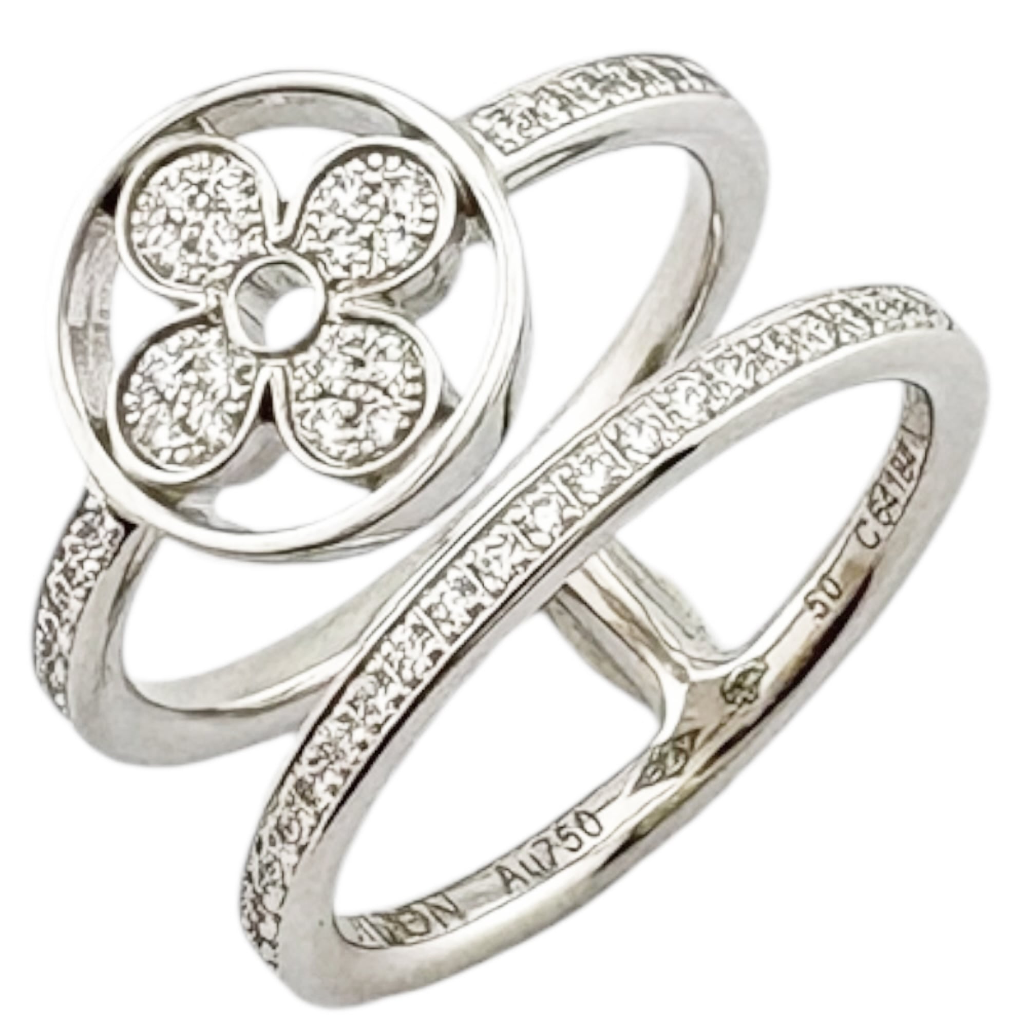Louis Vuitton Silver White Gold (18K) Band Ring (Pre-Owned)