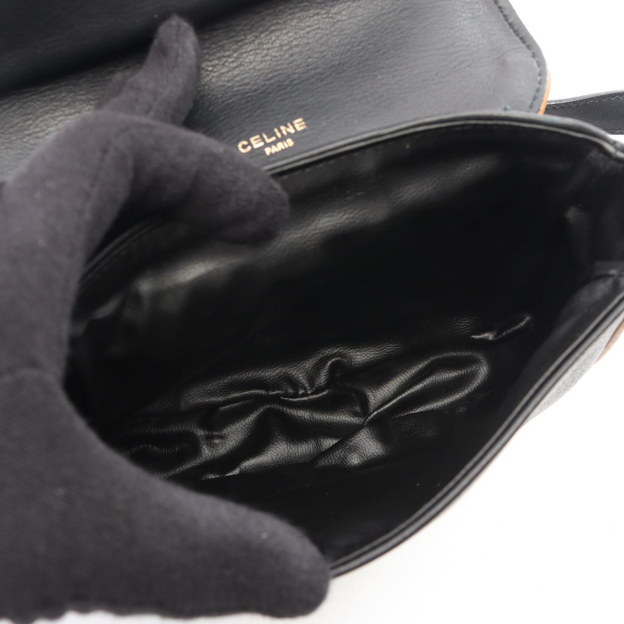 Celine Black Leather Handbag Shoulder Bag (Pre-Owned)
