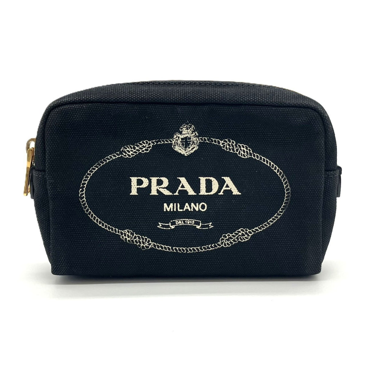 Prada Black Canapa Pouch (Pre-Owned)