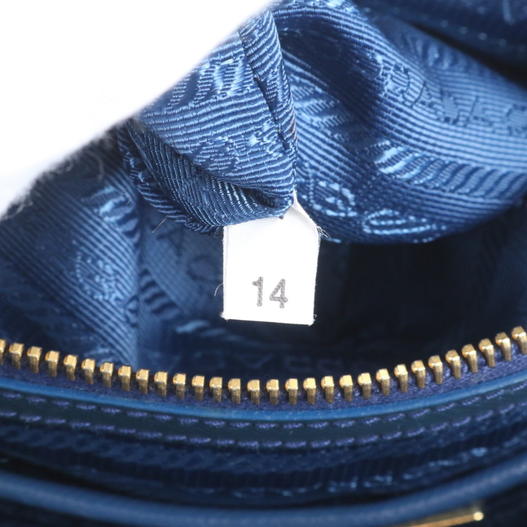 Prada Blue Green Leather Shoulder Bag Tote Bag (Pre-Owned)