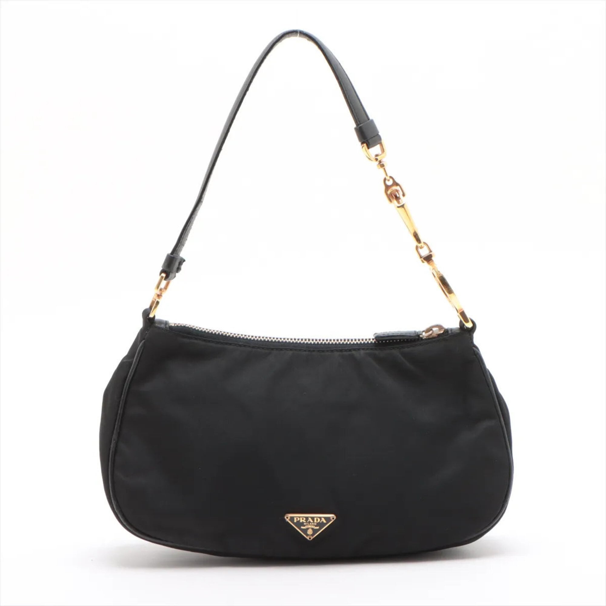 Prada Black Nylon Leather Shoulder Bag (Pre-Owned)