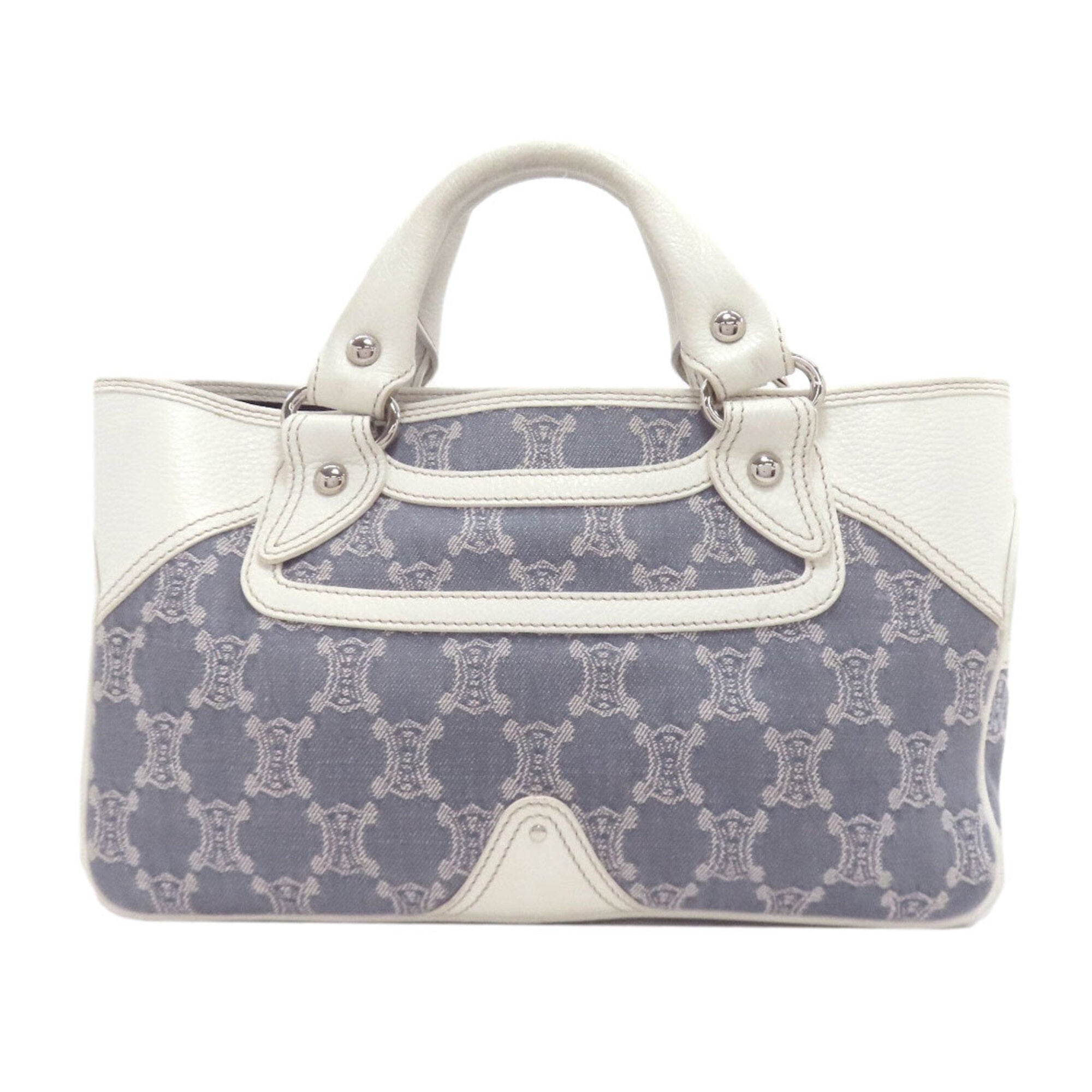 Celine Light Blue White Denim Leather Handbag (Pre-Owned)