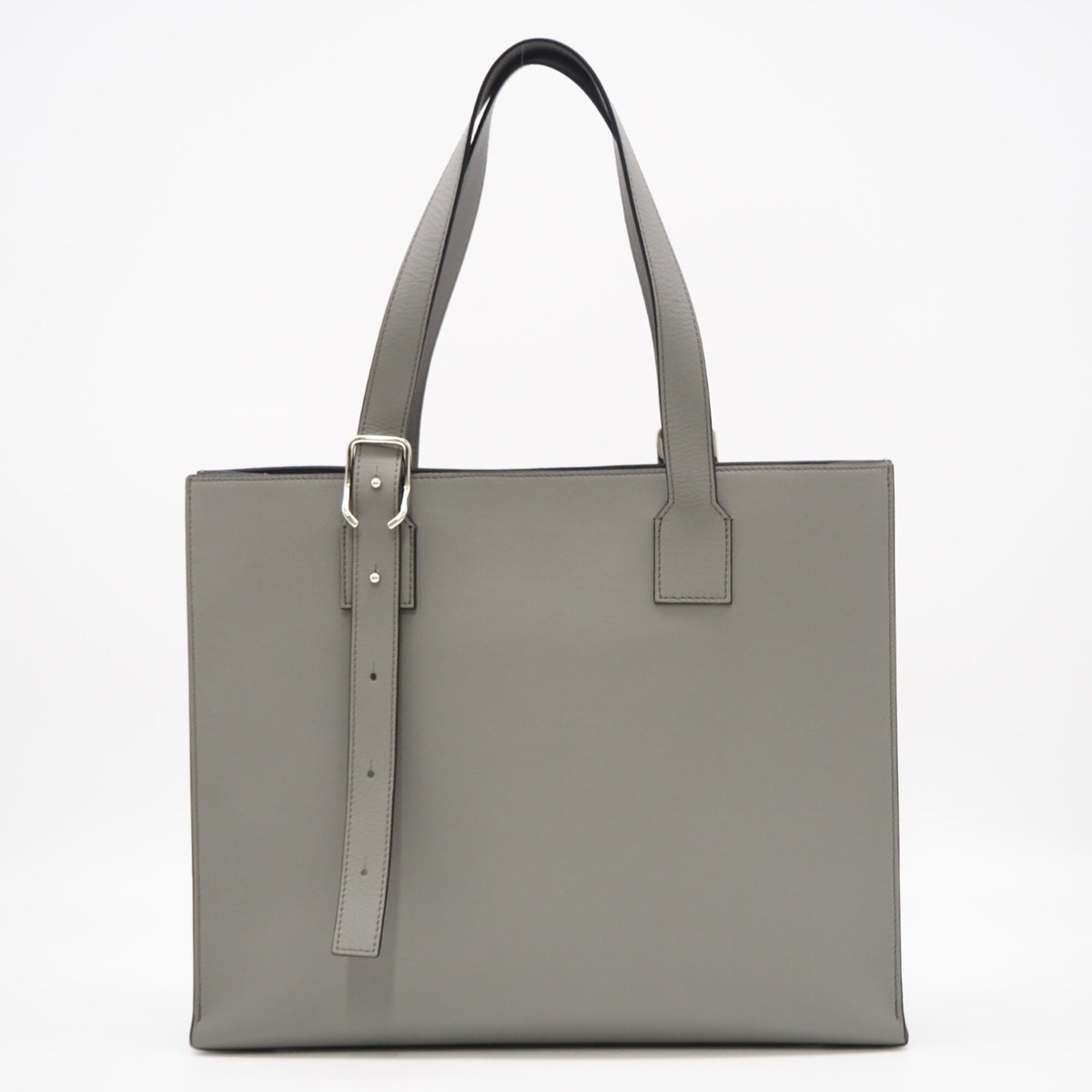 Loewe Gray Leather Shoulder Bag Tote Bag (Pre-Owned)