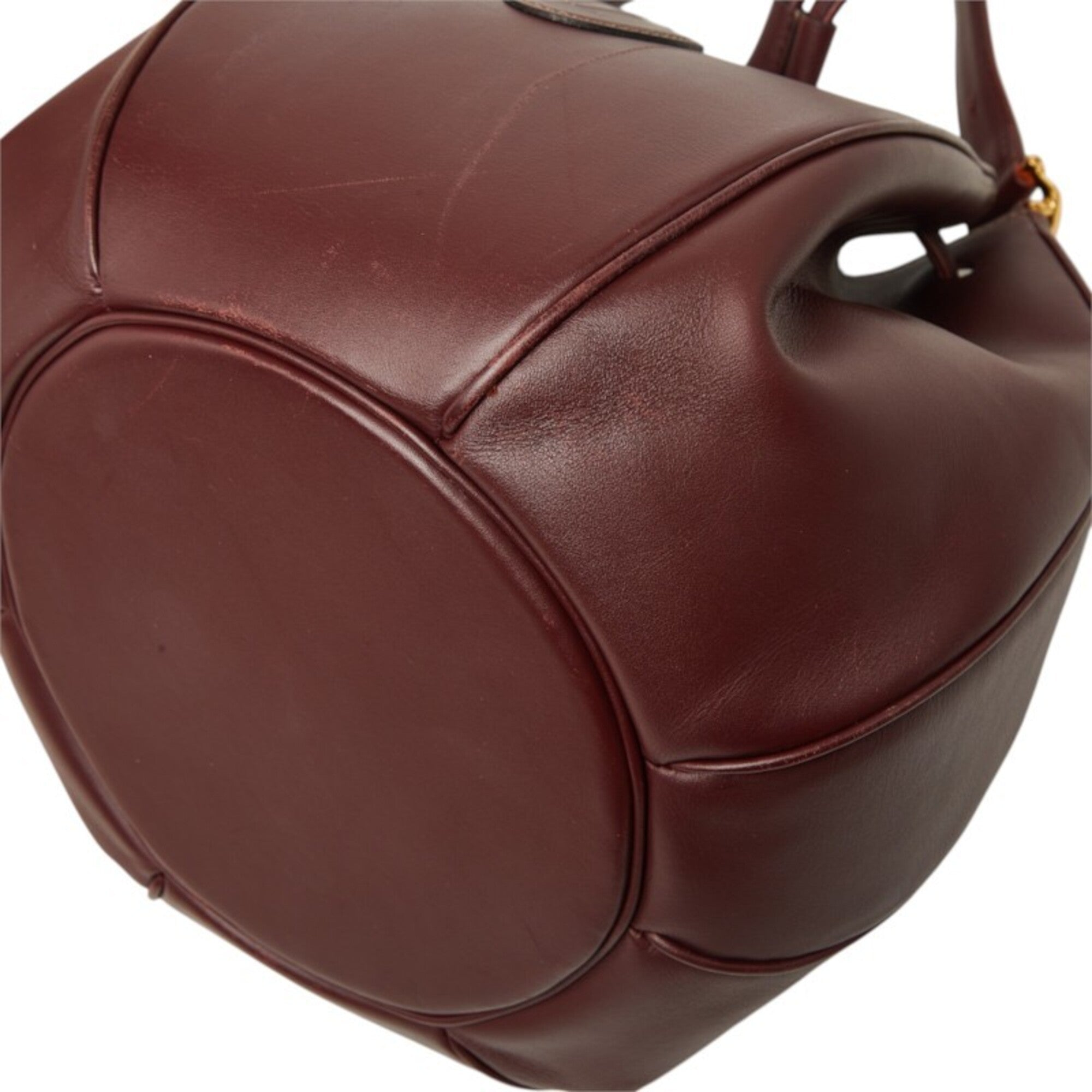 Cartier Bordeaux Wine Red Leather Shoulder Bag (Pre-Owned)