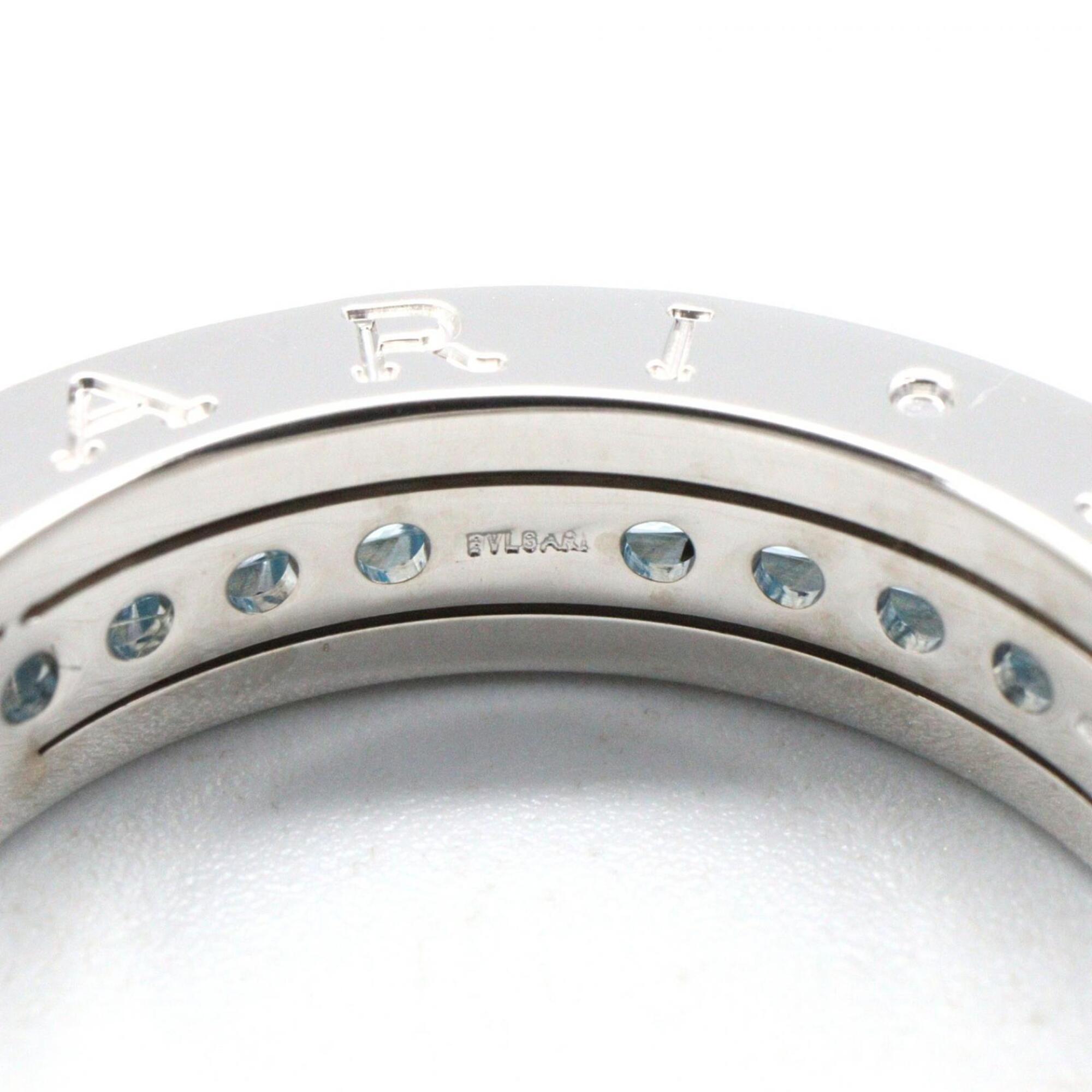 Bvlgari Silver Blue White Gold (18K) Band Ring (Pre-Owned)