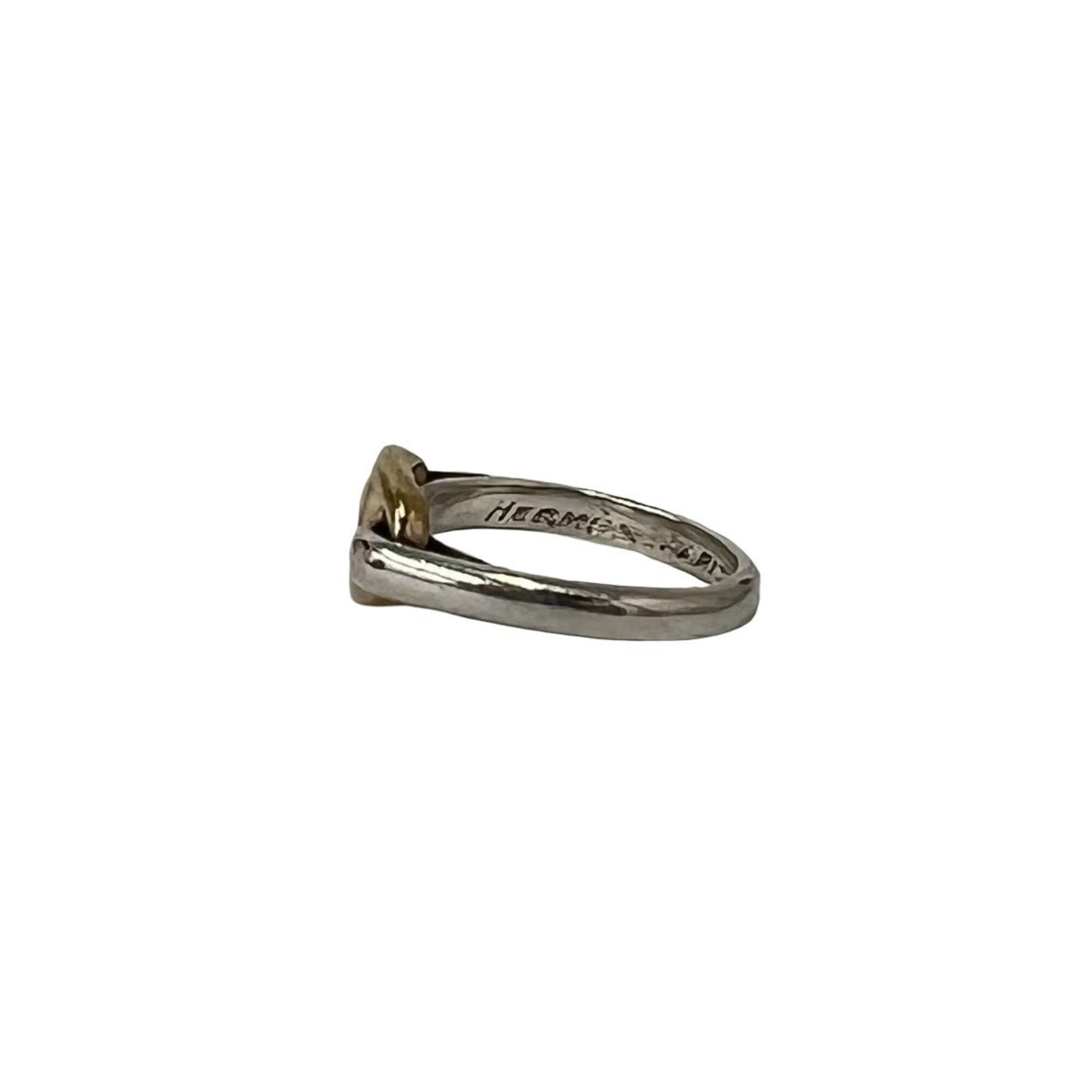 Hermes Gold Silver Yellow Gold (18K) Silver 925 Band Ring (Pre-Owned)