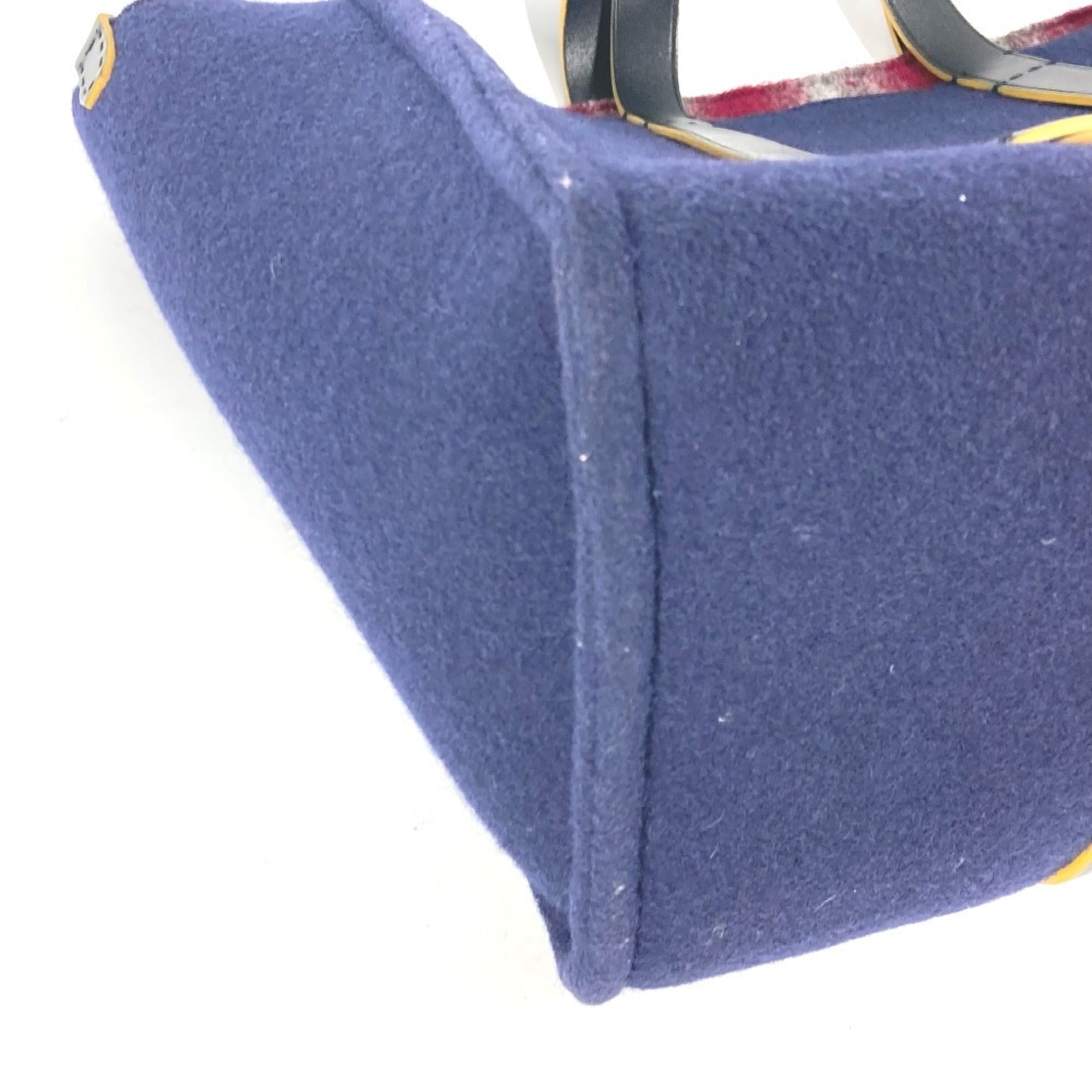 Fendi Navy Wool Shoulder Bag Tote Bag (Pre-Owned)