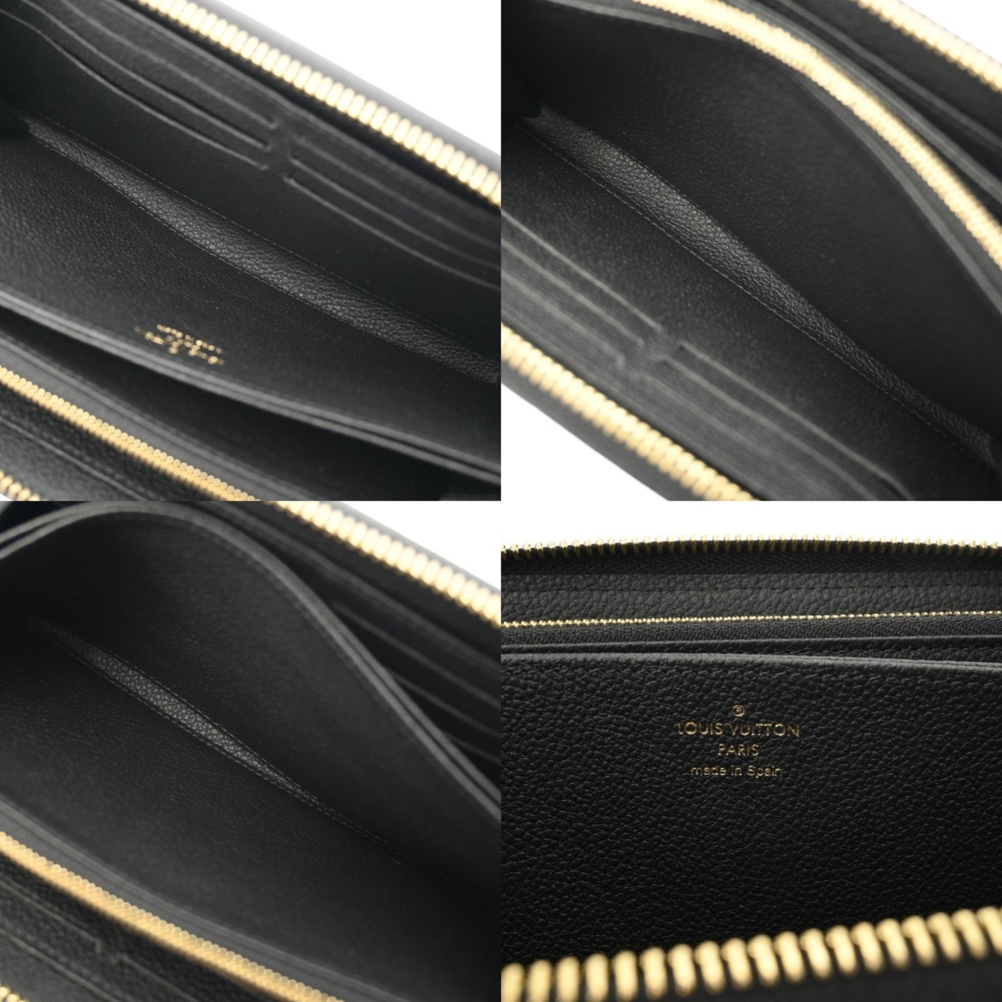 Louis Vuitton Noir Leather Long Wallet (Bi-Fold) (Pre-Owned)