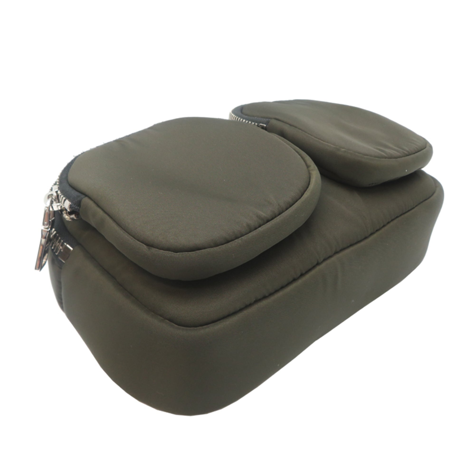 Prada Khaki Nylon Leather Backpack (Pre-Owned)