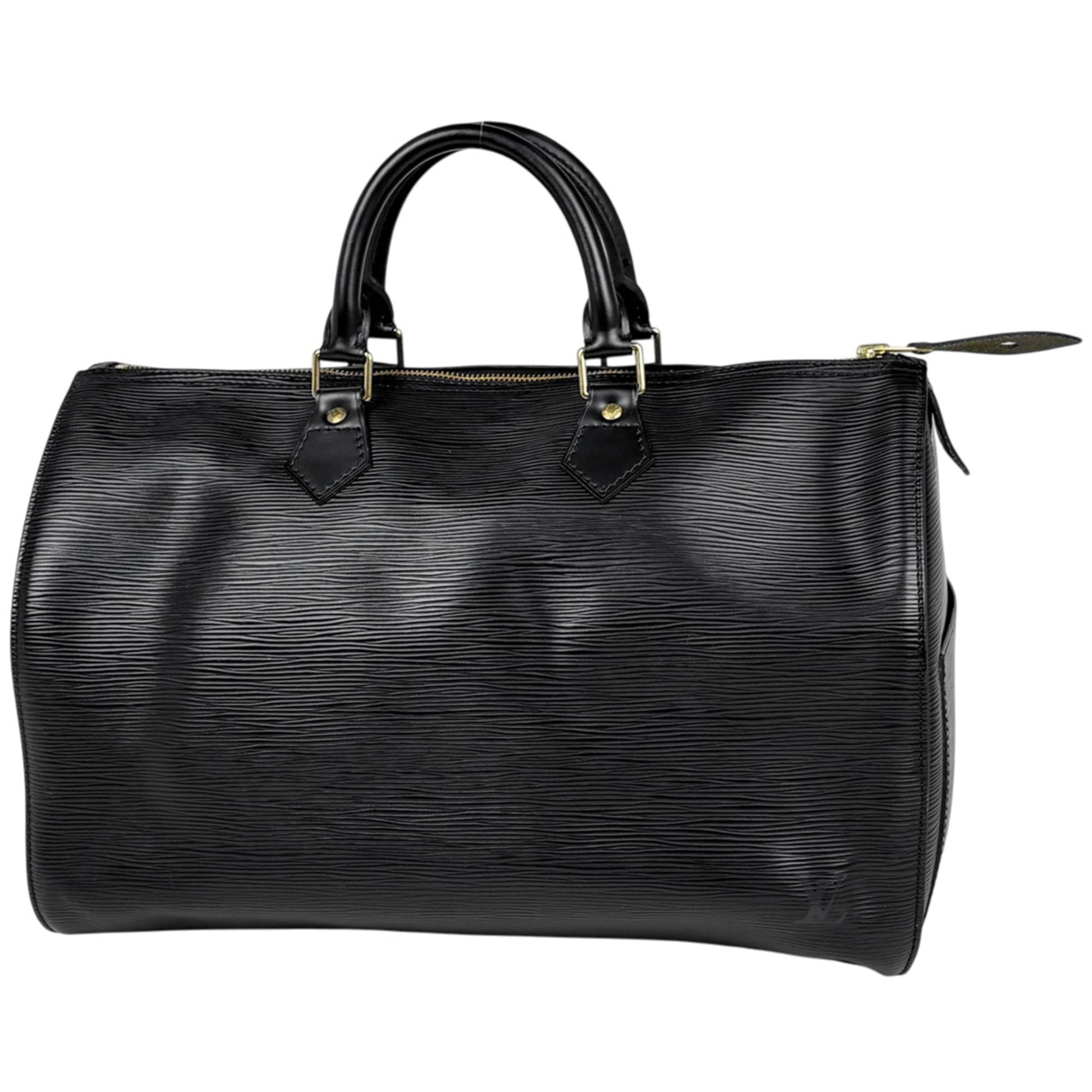 Louis Vuitton Black Noir Epi Leather Boston Bag Handbag (Pre-Owned)