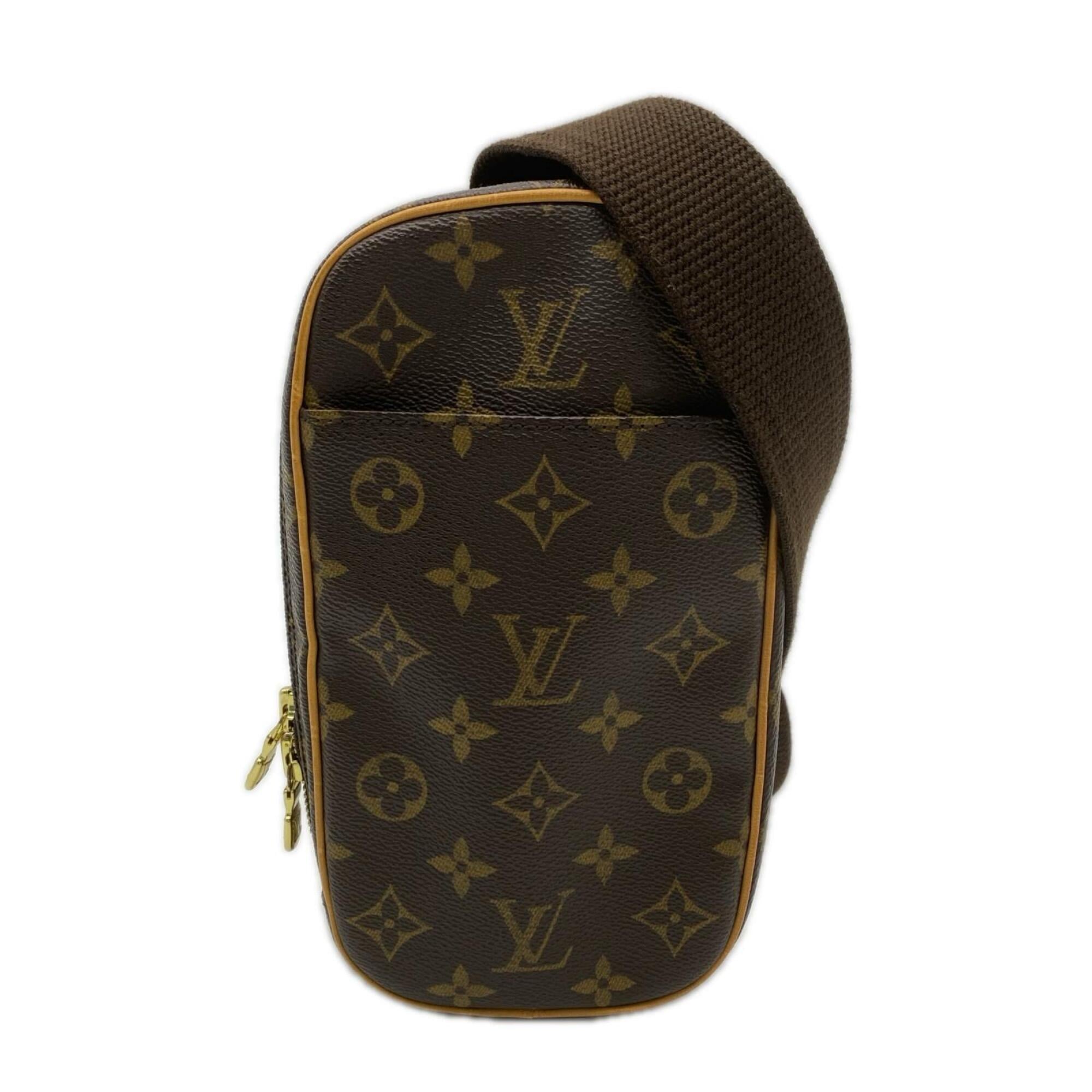 Louis Vuitton Beige Brown Coated Canvas Leather Pochette Shoulder Bag (Pre-Owned)