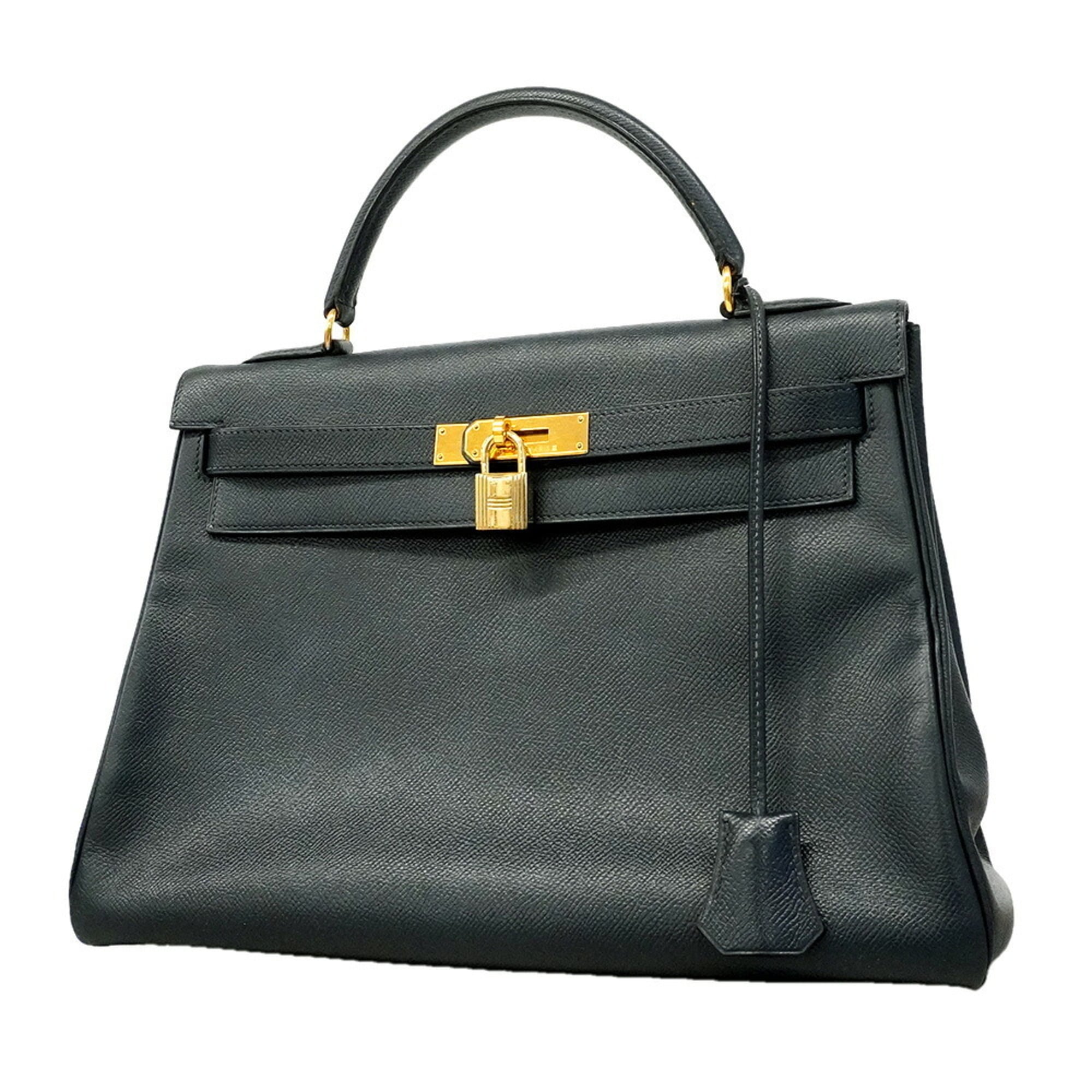 Hermes Navy Courchevel Leather Handbag (Pre-Owned)